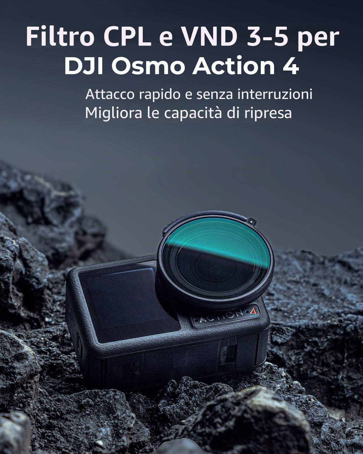 Thumbnail 1 de SmallRig Filtro CPL e VND 3-5 per DJI Osmo Action 4 – 4 in 1 con Vetro Ottico HD e rivestimento multi-strato