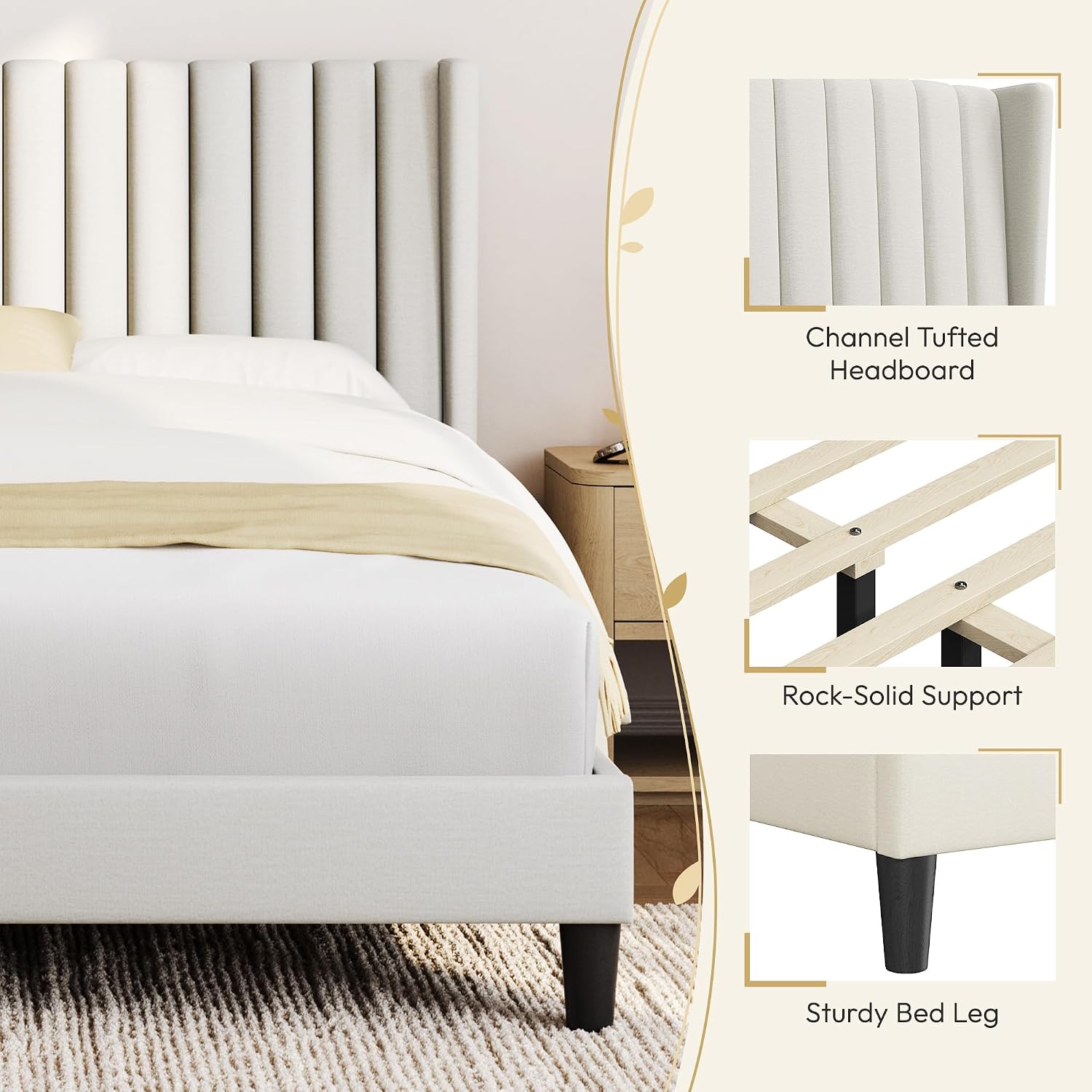 Detalle 2 de Yaheetech Queen Bed Frame