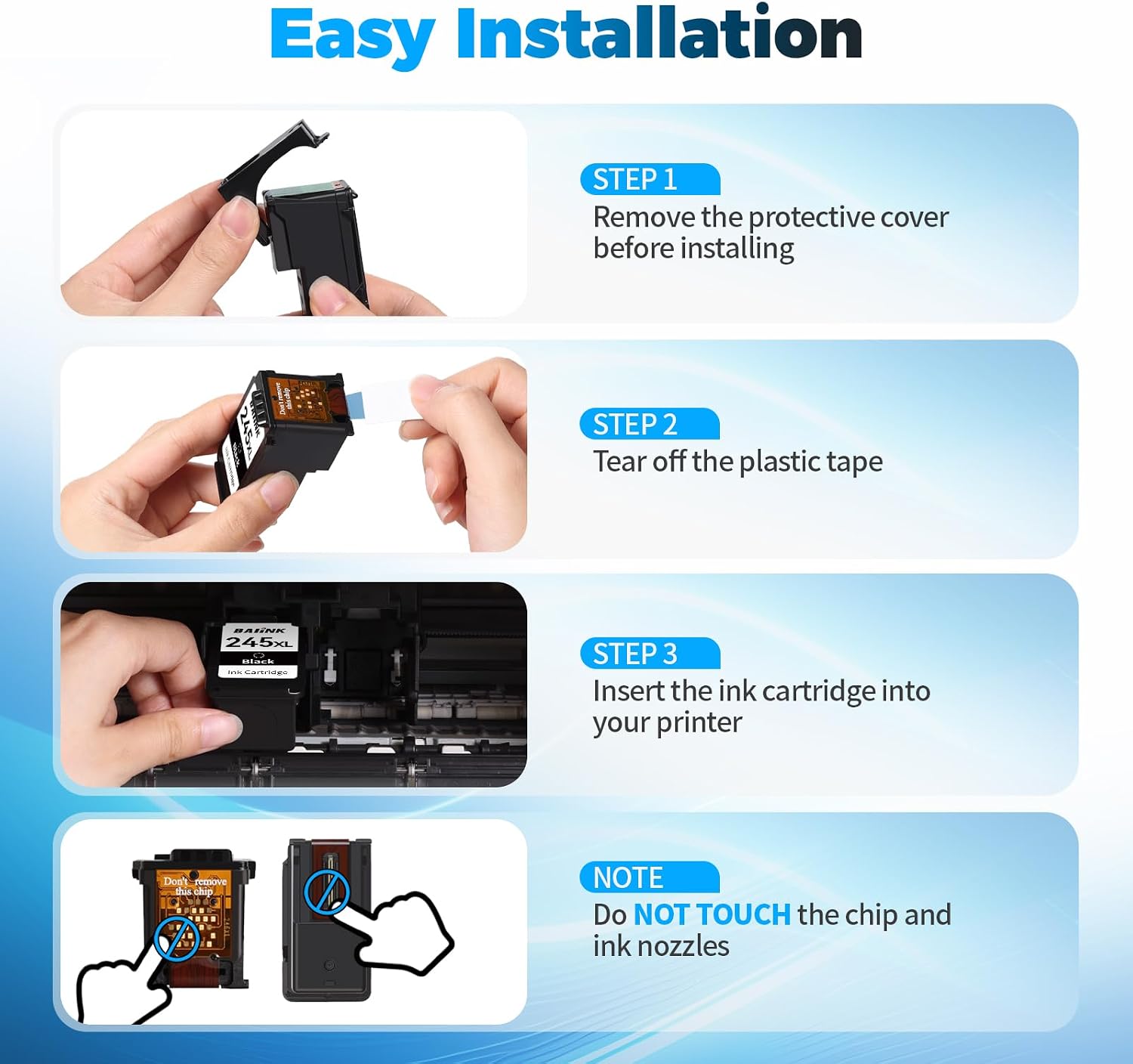 Detalle 2 de BAIINK 245XL 246XL Combo Pack Remanufactured Ink Cartridges