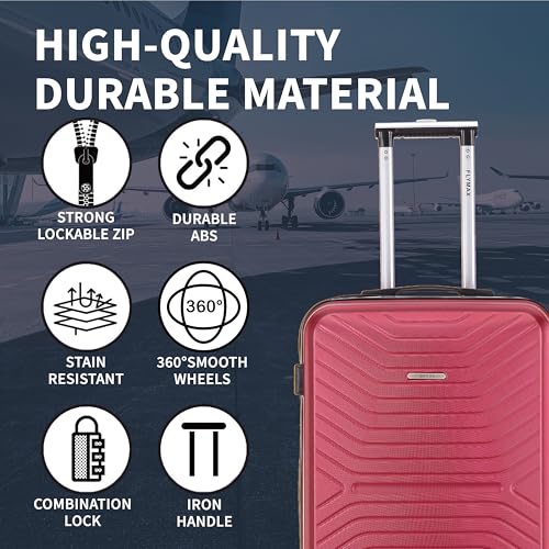 Detalle de Flymax 56x45x25 Cabin Bag Carry-On Suitcase (57 Litre) with 3 Digit Lock, 4-Wheel ABS Hard Shell