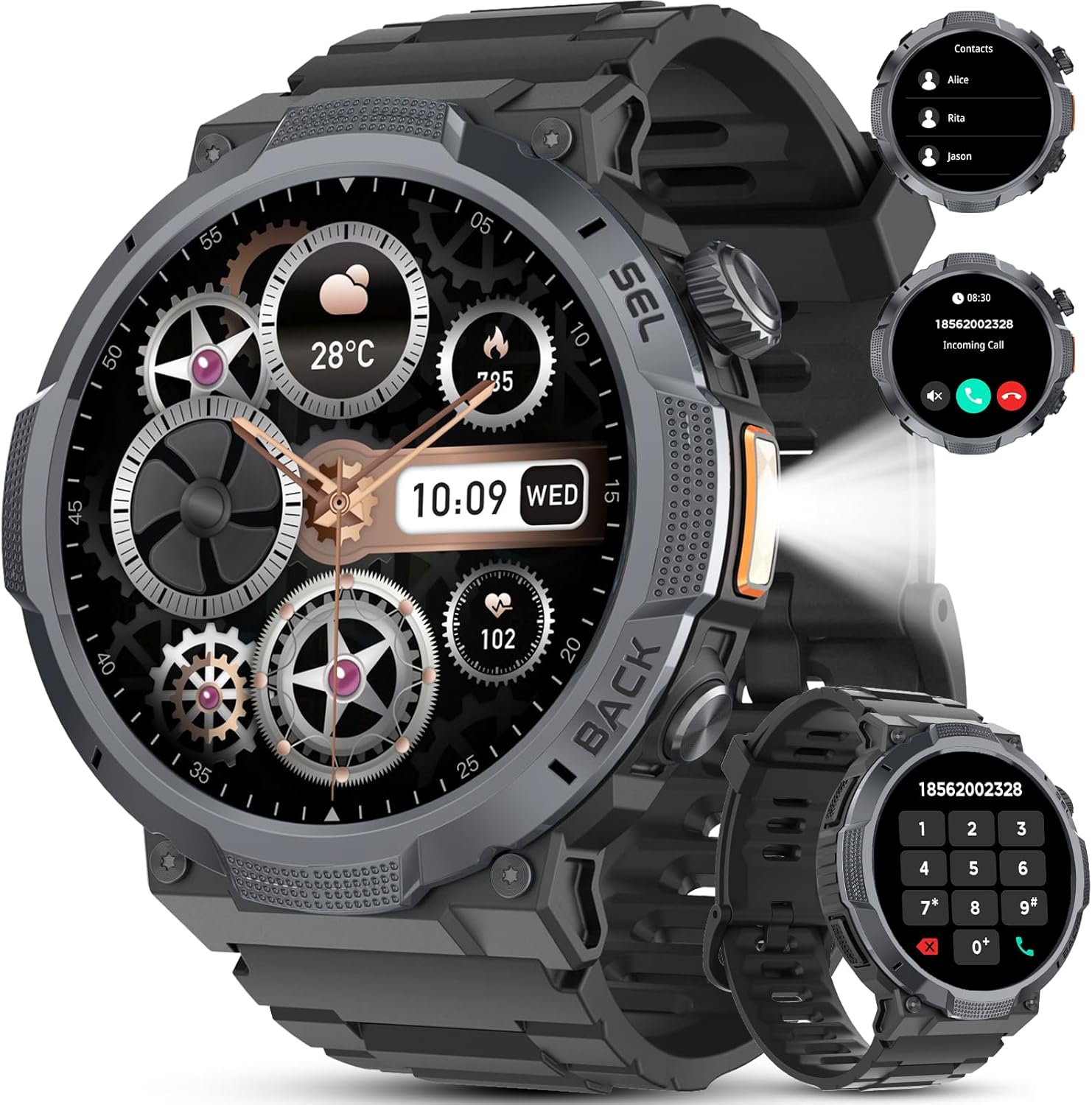 Detalle de AI Voice Smart Watch for Men & Women with Bluetooth 5.4, 120+ Sports, IP68 Waterproof