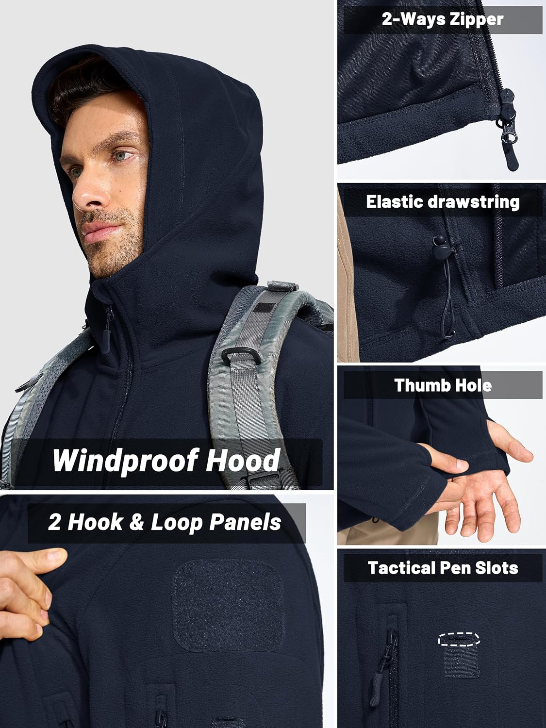 Thumbnail 5 de TACVASEN Windproof Fleece Jacket 1pc