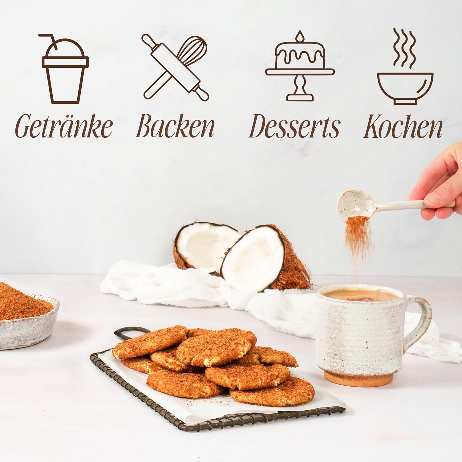 Detalle de Sevenhills Wholefoods Bio Kokosblütenzucker 1 kg – unrraffiniert, 1:1-Zuckerersatz, Bio