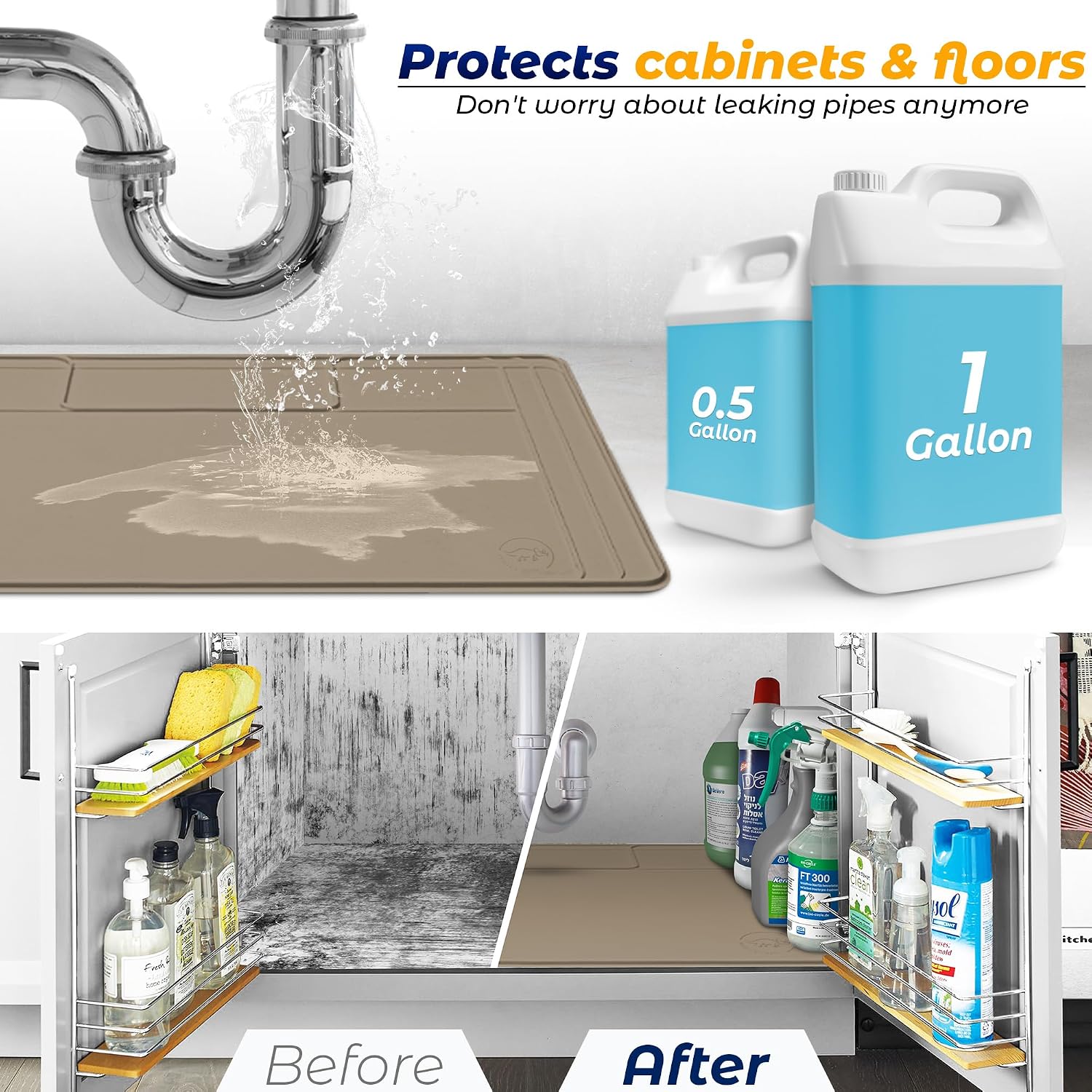 Thumbnail 3 de Under Sink Mat 34 x 22.5 Silicone