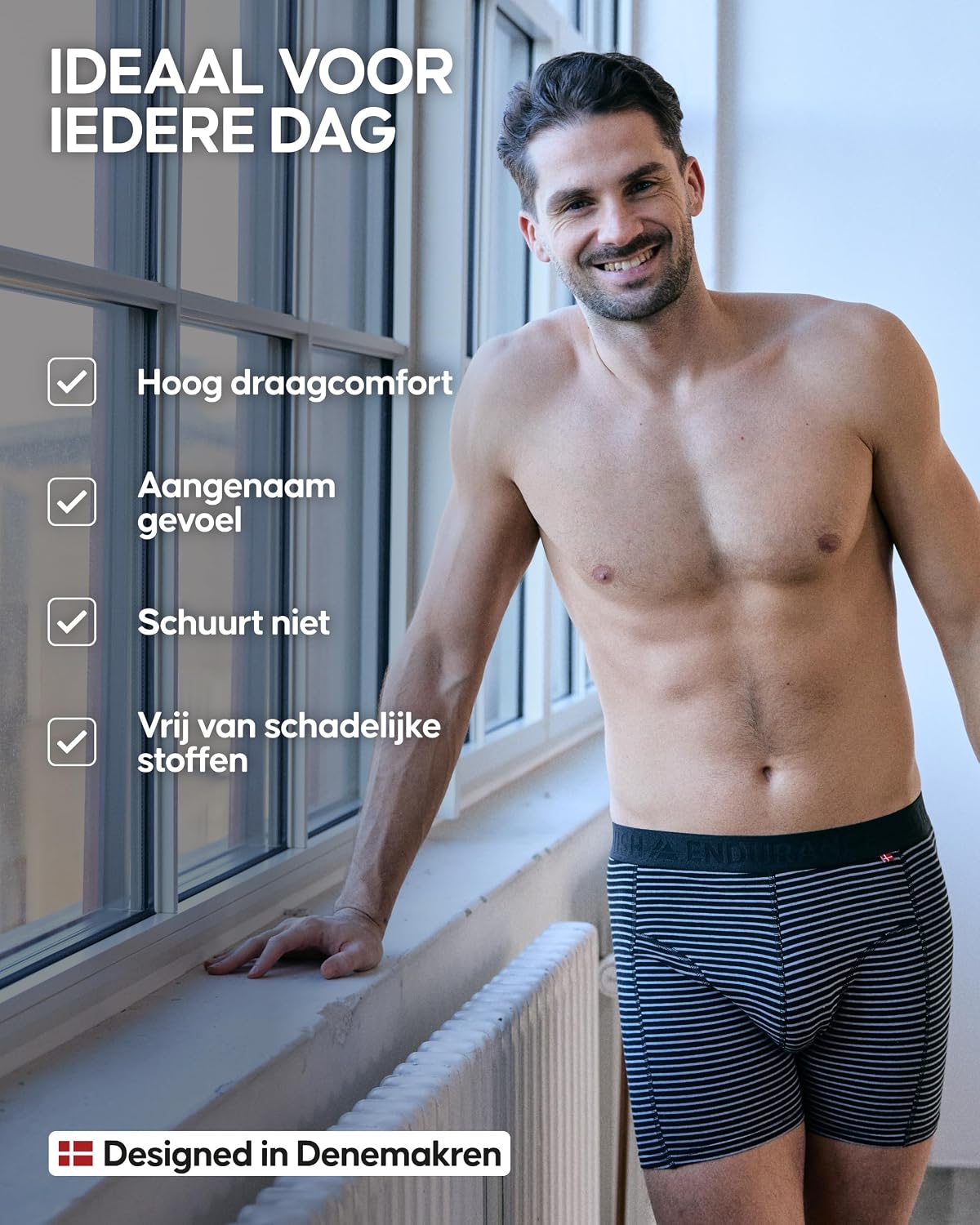 Detalle de DANISH ENDURANCE katoenen boxershorts heren, biologisch katoen, 3- of 6-pack