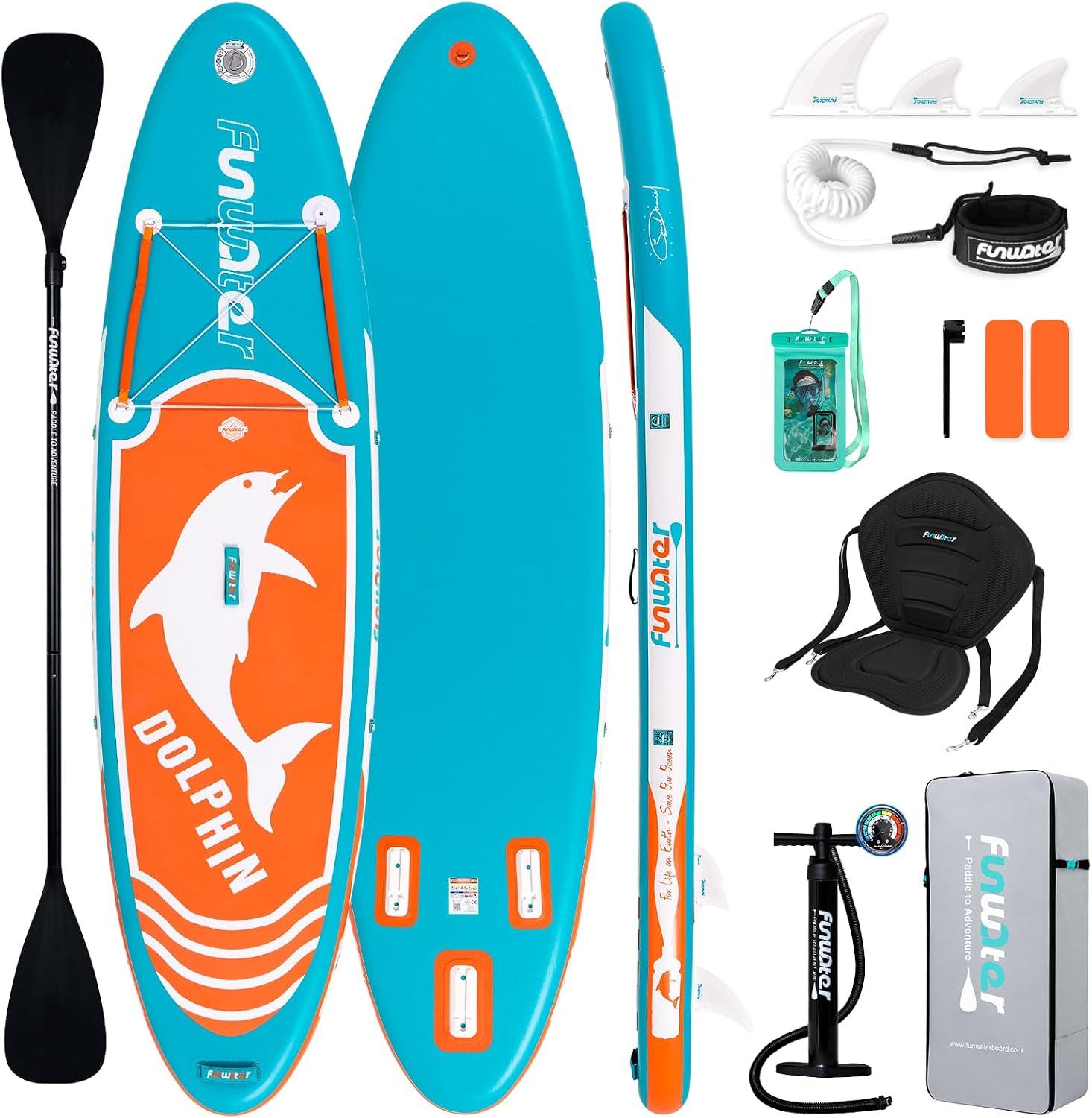 Detalle de FunWater Inflatable Stand Up Paddle Board with Premium Accessories — 11'6" / 11' / 10'6
