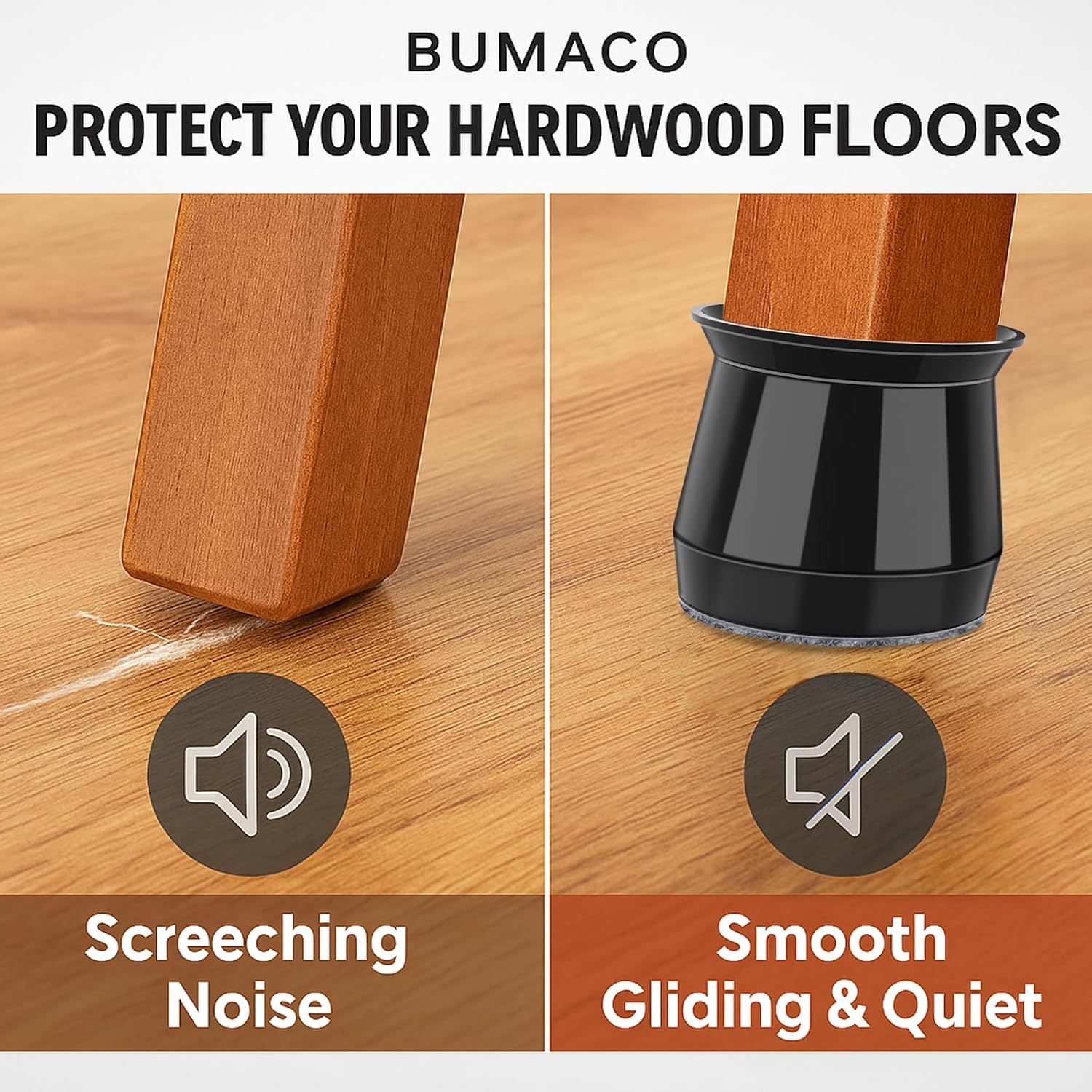 Thumbnail 2 de BUMACO Chair Leg Protectors, 15/16 to 1-5/16 in.