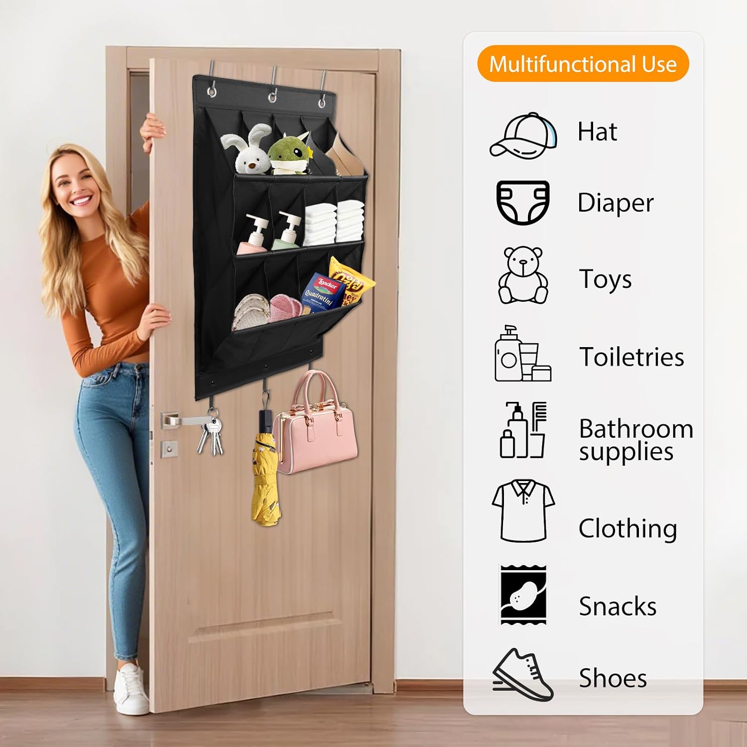 Thumbnail 4 de FitRepa CADDY wiszący organizer na buty, 12 kieszeni, czarny