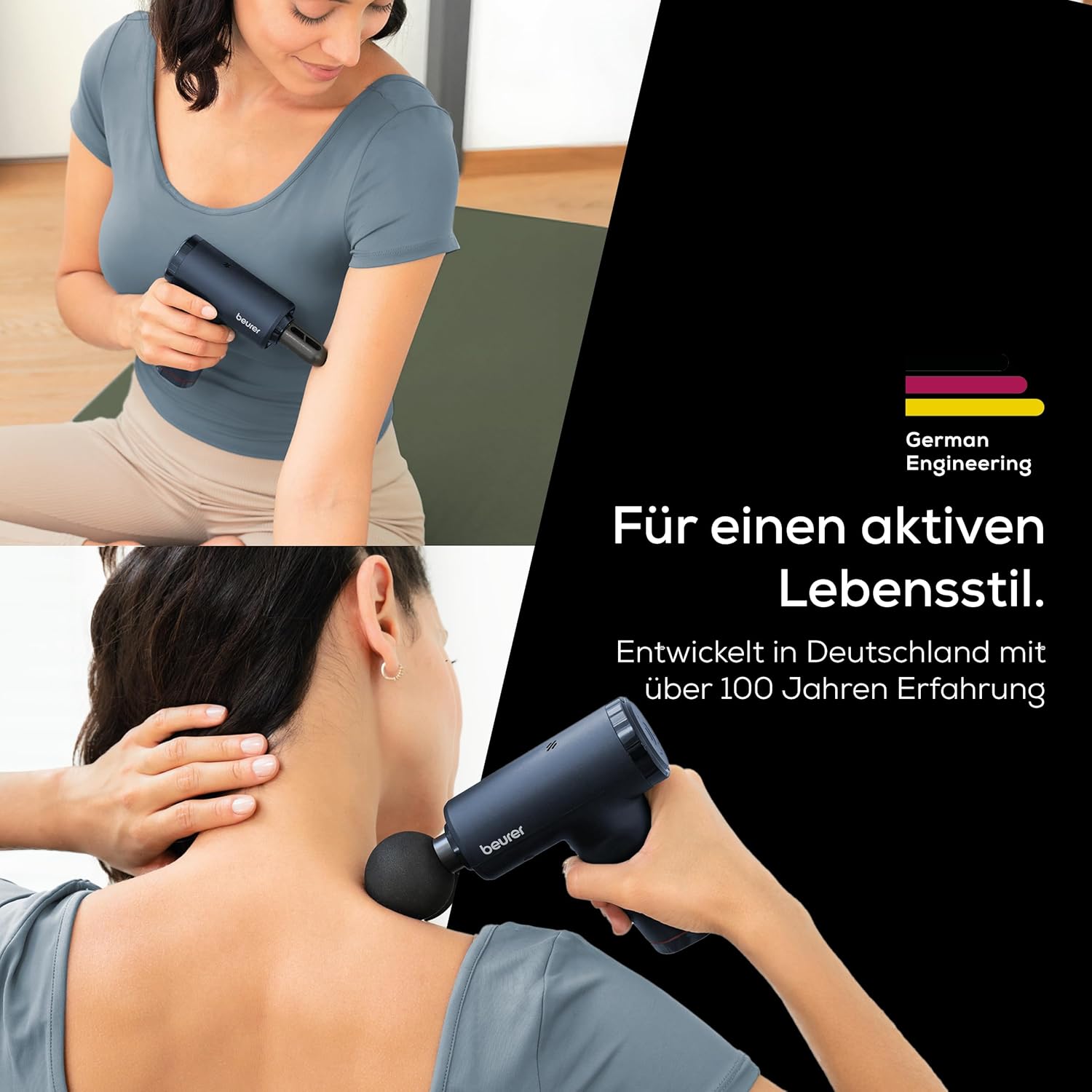 Detalle 2 de Beurer PowerReload Massagepistole – Professionelle Triggerpunktmassage mit 5 Aufsätzen und 5 Intensitätsstufen