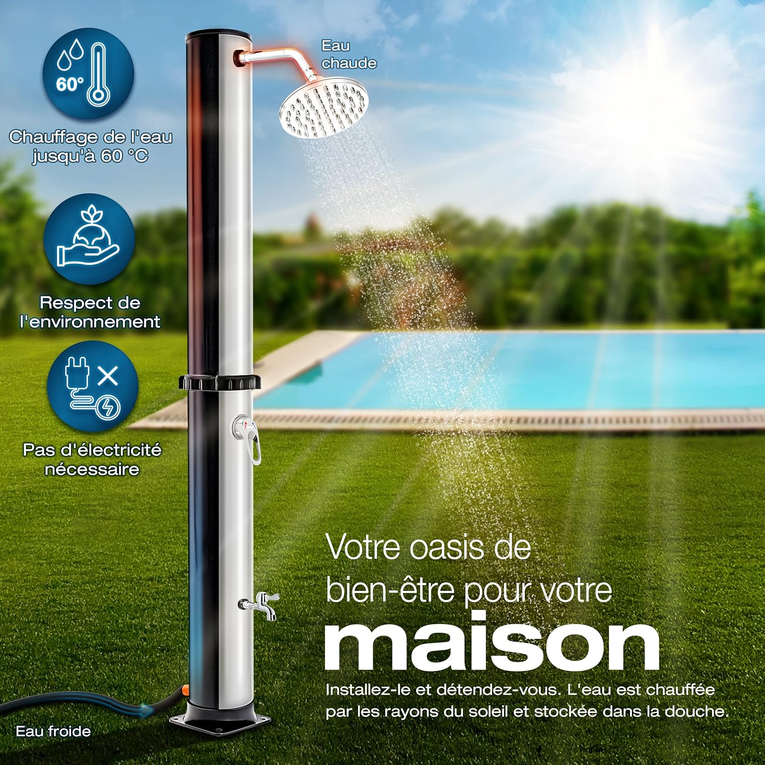 Detalle 1 de tillvex Douche solaire 35 litres
