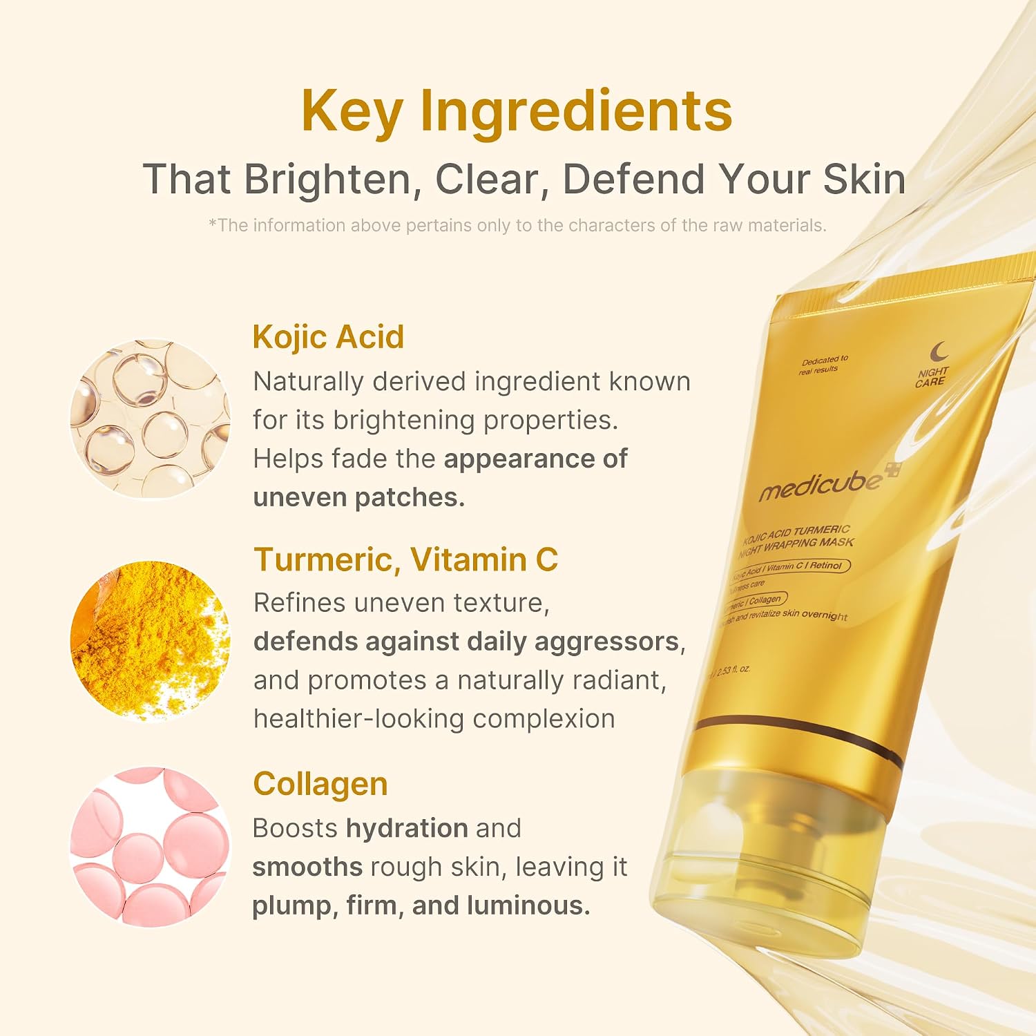 Detalle de Medicube Turmeric Overnight Wrapping Peel-Off Maske – Kurkuma-Nachtmaske für Glass Skin über Nacht