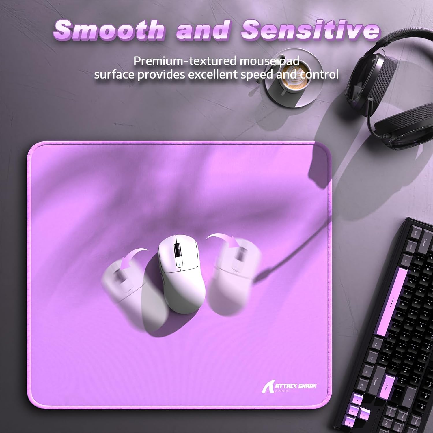 Detalle de Attack Shark CM02 gaming mouse pad 450x400