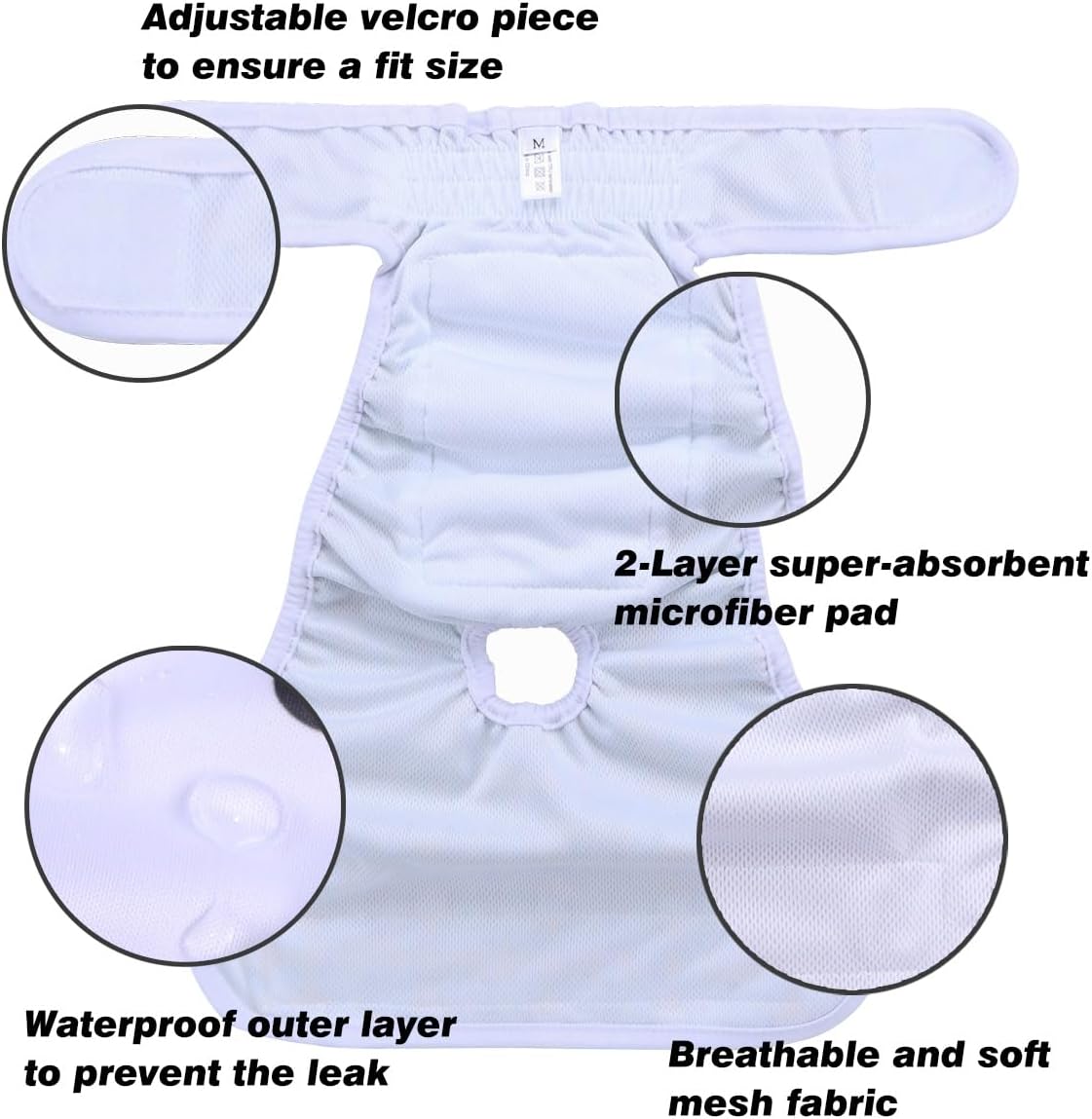 Thumbnail 1 de Hisprout 2-Pack Female Dog Diaper – reusable washable washable sanitary wrap pants for puppies (S, Ocean Series)