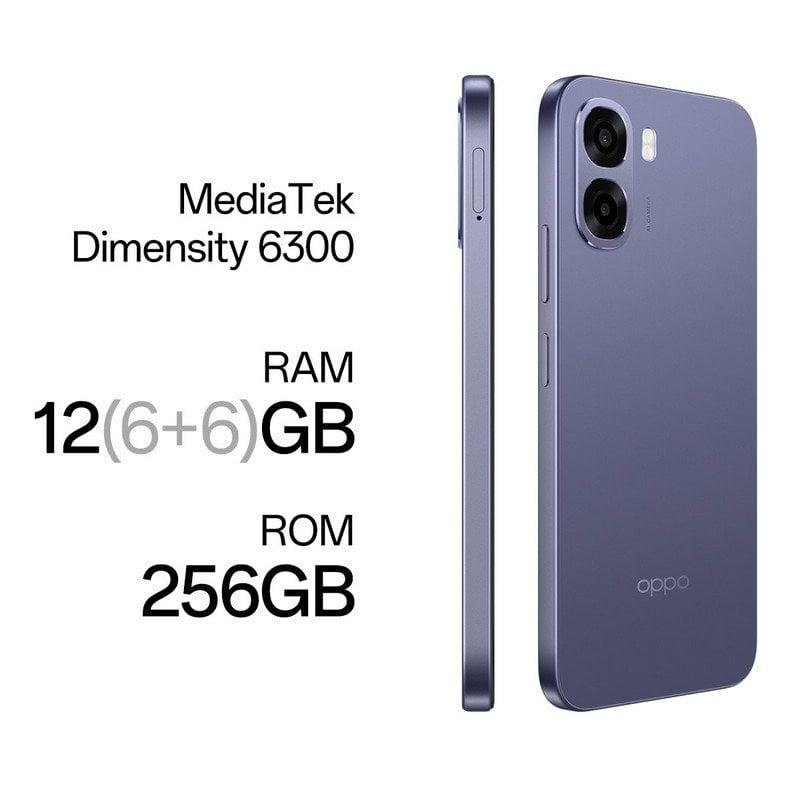 Detalle de OPPO A6x 5G 6GB 256GB 6.75" Violet Purple: autonomía y 5G para uso intensivo