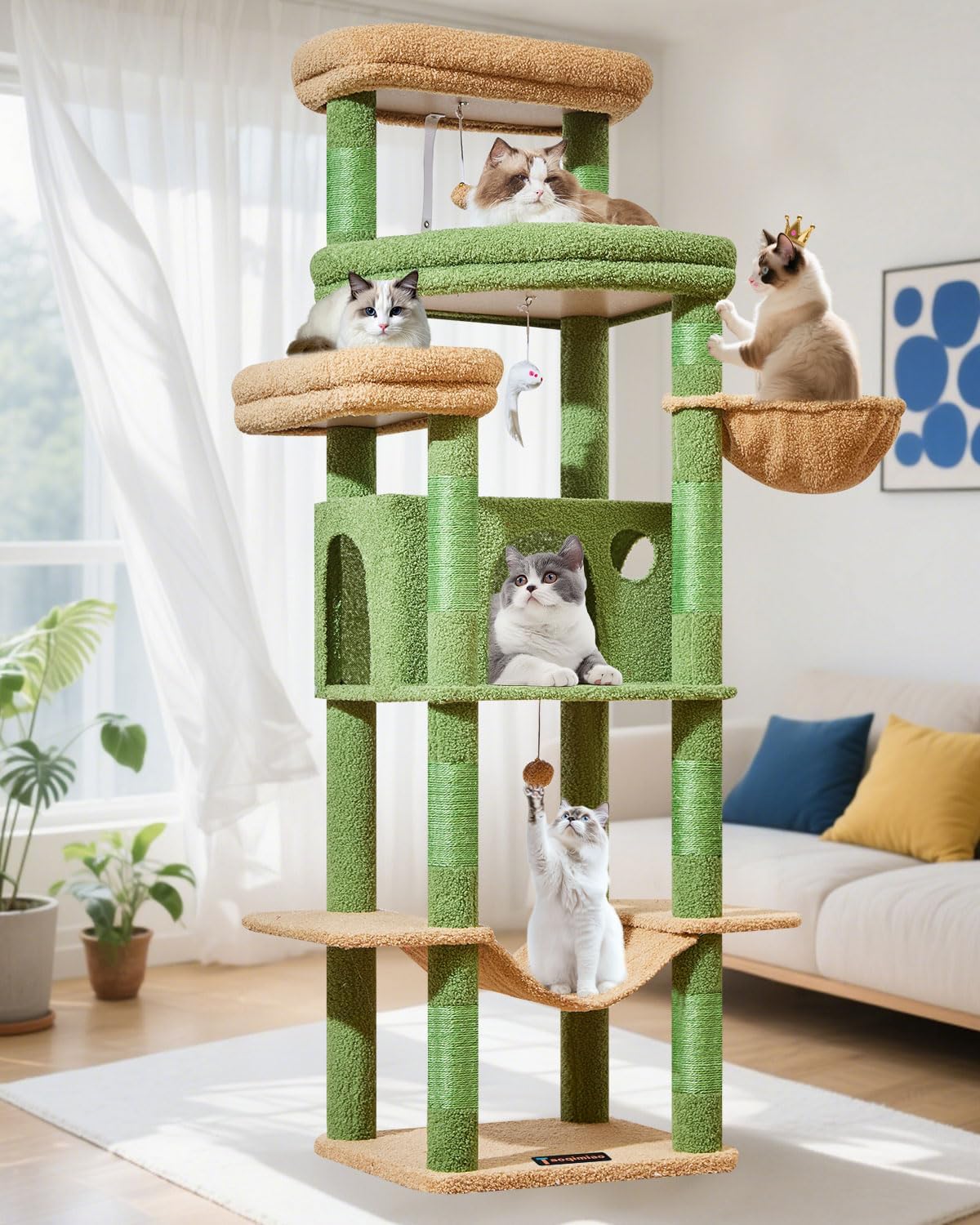 Detalle de Taoqimiao MS034T Rascador para gatos 180 cm