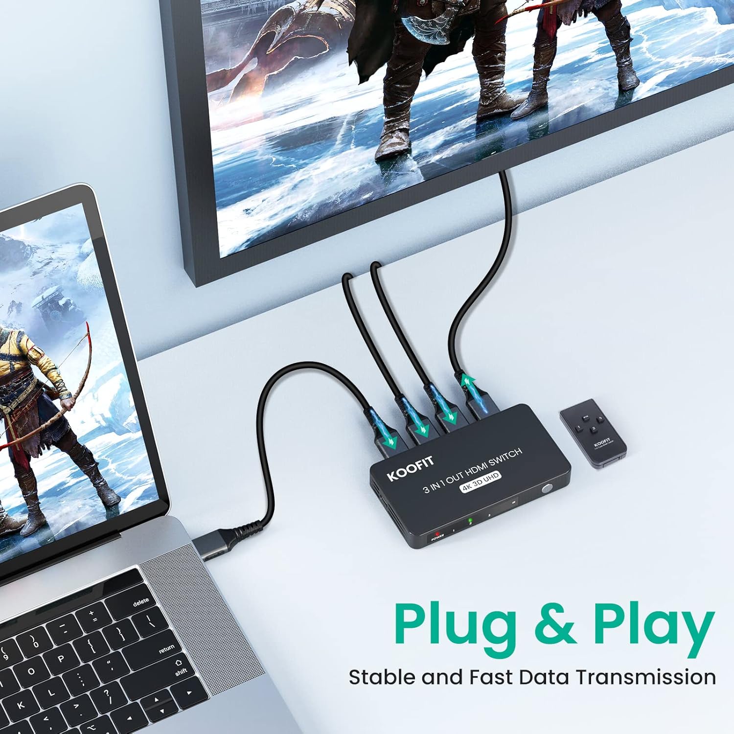 Thumbnail 5 de HDMI Switch 3-in-1 4K Auto Switcher