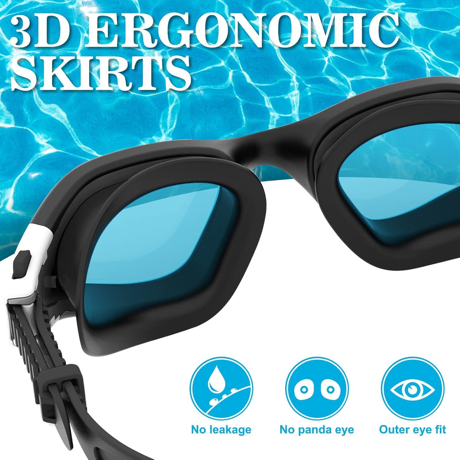 Detalle de WIN.MAX Polarized Swimming Goggles with Silicone Frame and Anti-Fog Lenses
