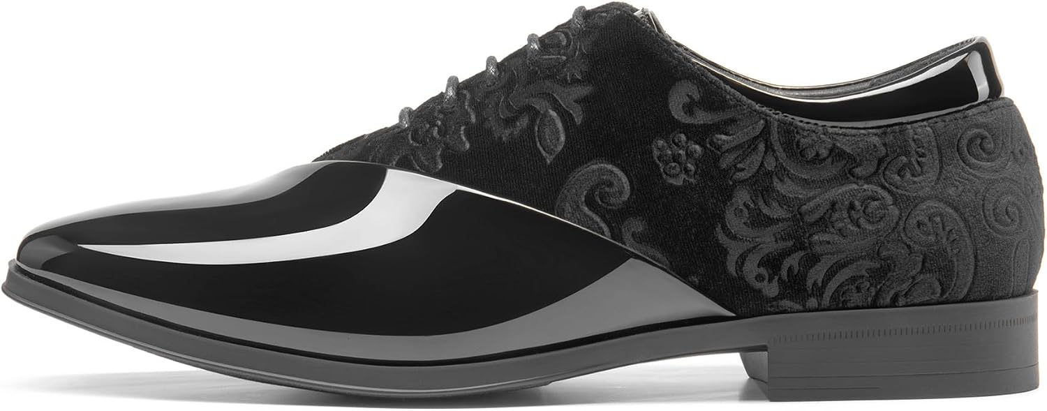 Thumbnail 2 de Bruno Marc Men's Tuxedo Oxfords, Pointed Toe, Lace-Up, Non-Slip