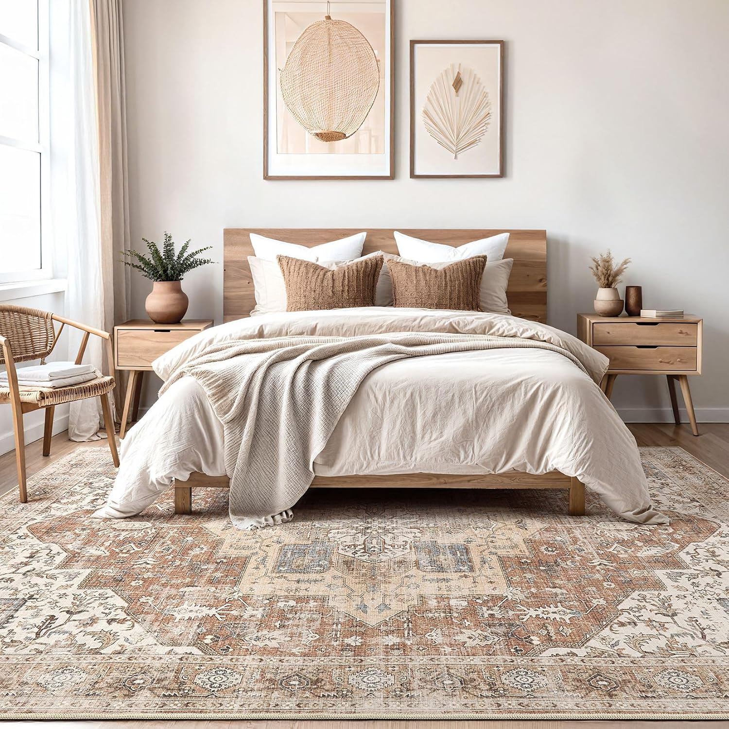 Detalle 2 de Washable Rug 9x12 Boho Medallion