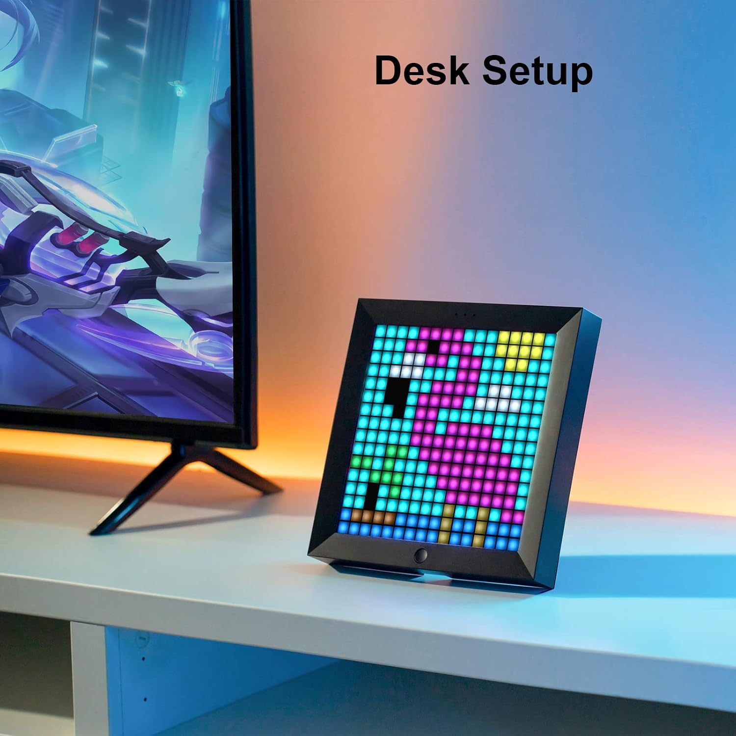 Thumbnail 1 de Divoom Pixoo Pixel Art Digital Picture Frame with 16x16 LED Display and App Control