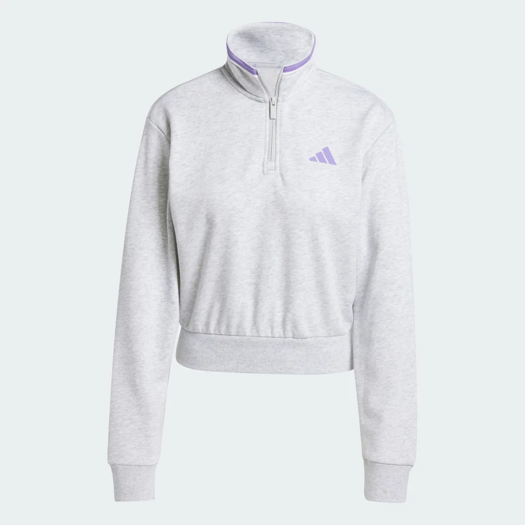 Detalle 2 de Sudadera Essentials Color Pop French Terry Crop Quarter-Zip de Adidas