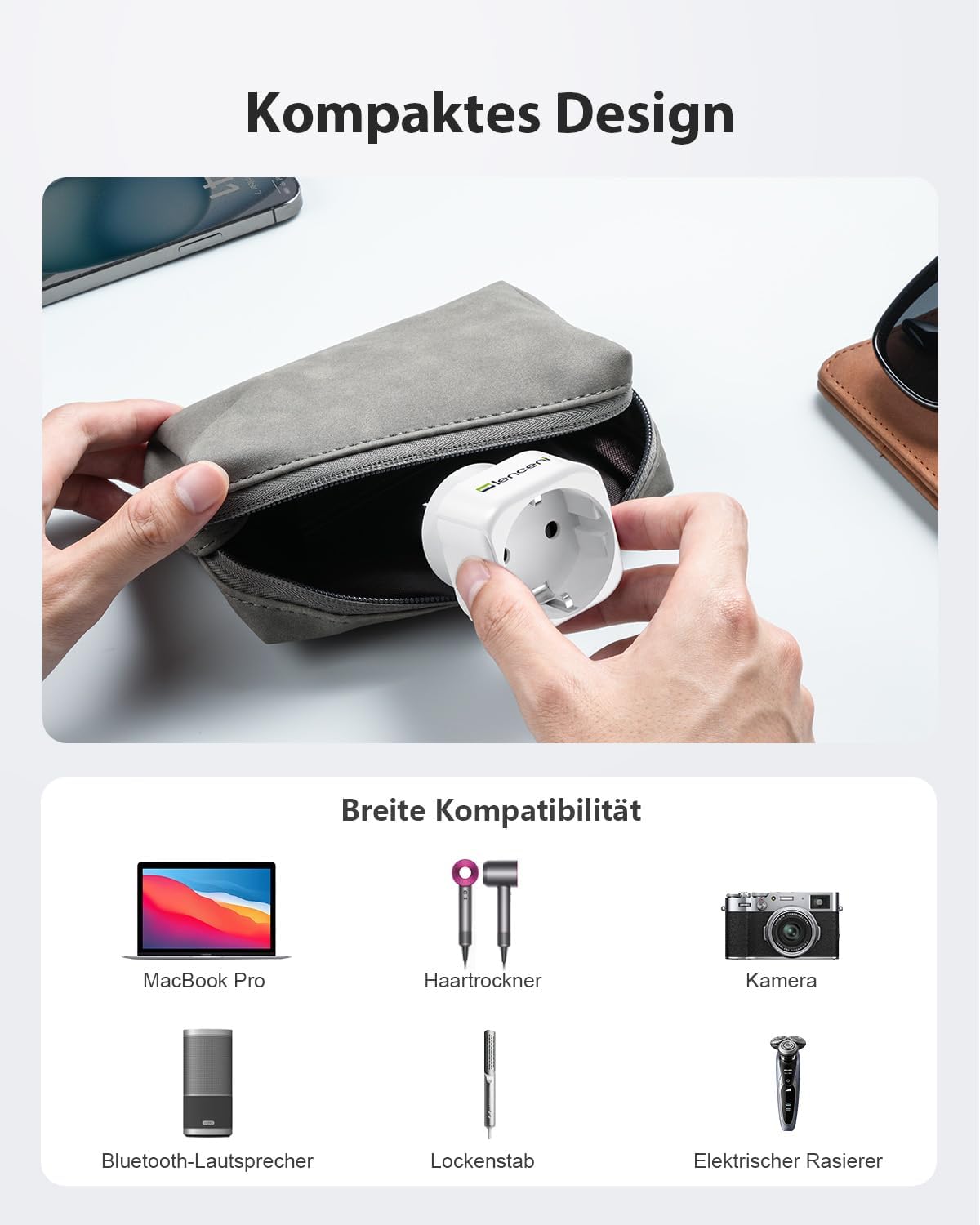 Thumbnail 5 de LENCENT Reiseadapter Typ-B 2er-Pack 🔌