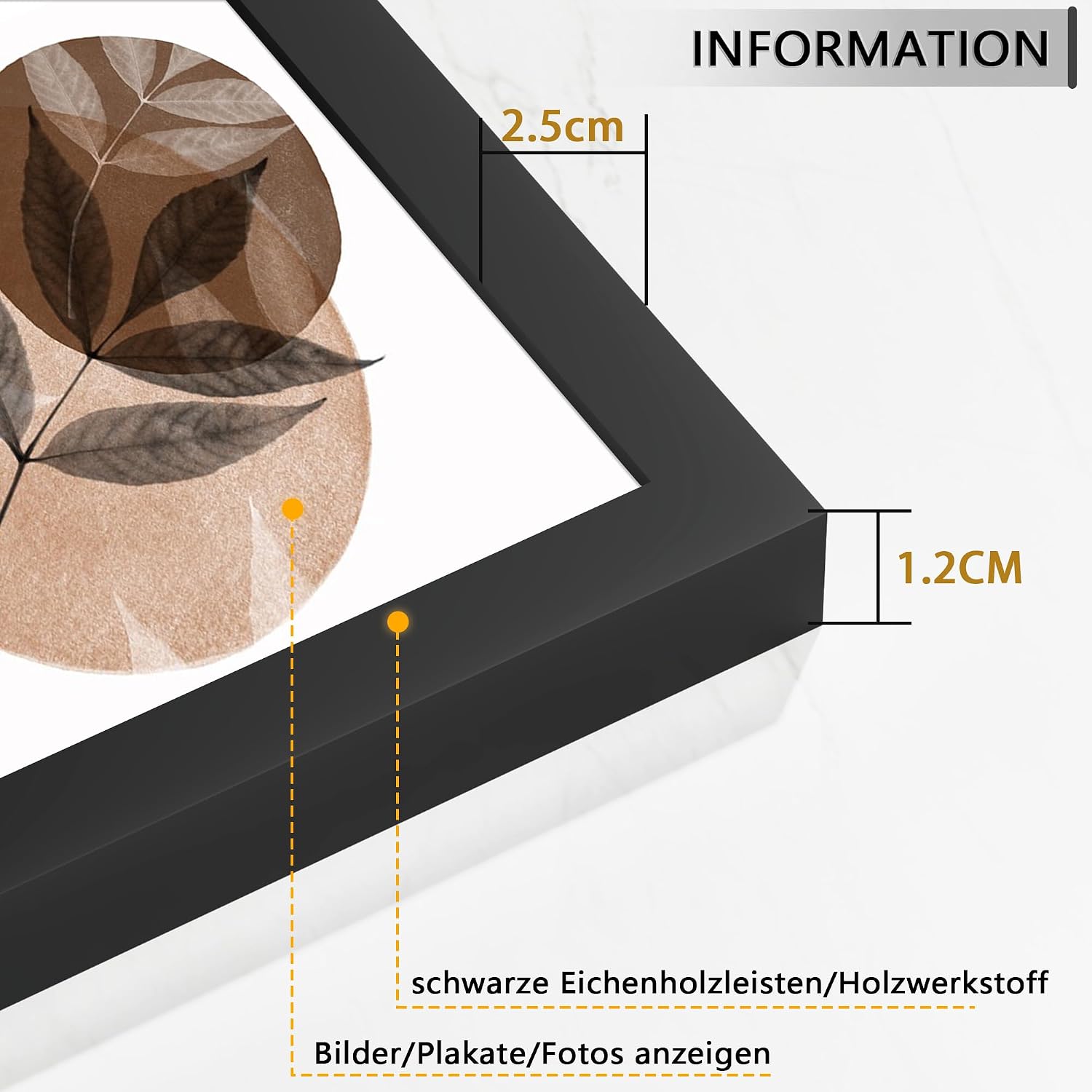Detalle 2 de 3er Pack Tinkeps Bilderrahmen 40x50 cm Schwarz