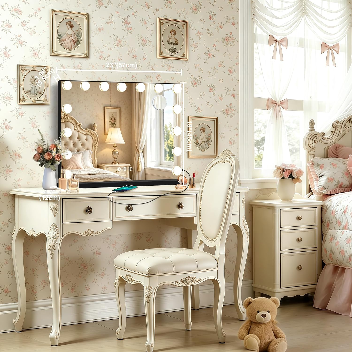 Detalle 2 de Ratsamee Hollywood Vanity Mirror 23" x18" ๐
