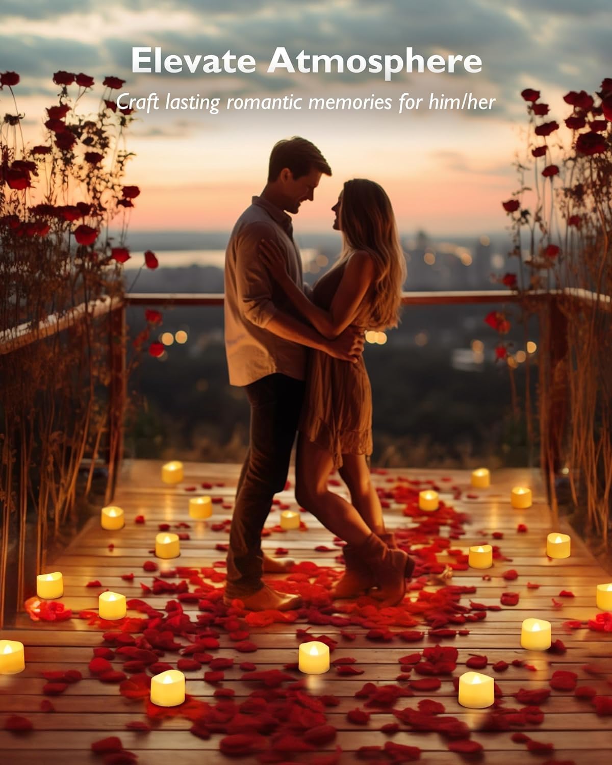 Thumbnail 3 de Homemory 24 Pack Battery Tea Lights (Ivory White) – flameless flickering LED tealights for weddings and home décor