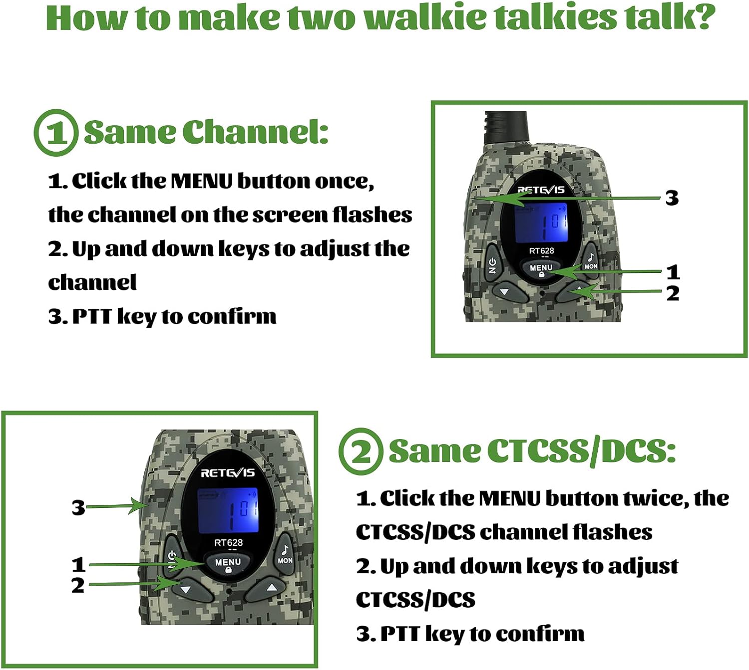 Thumbnail 5 de Retevis RT628 Walkie Talkies Niños 8 canales