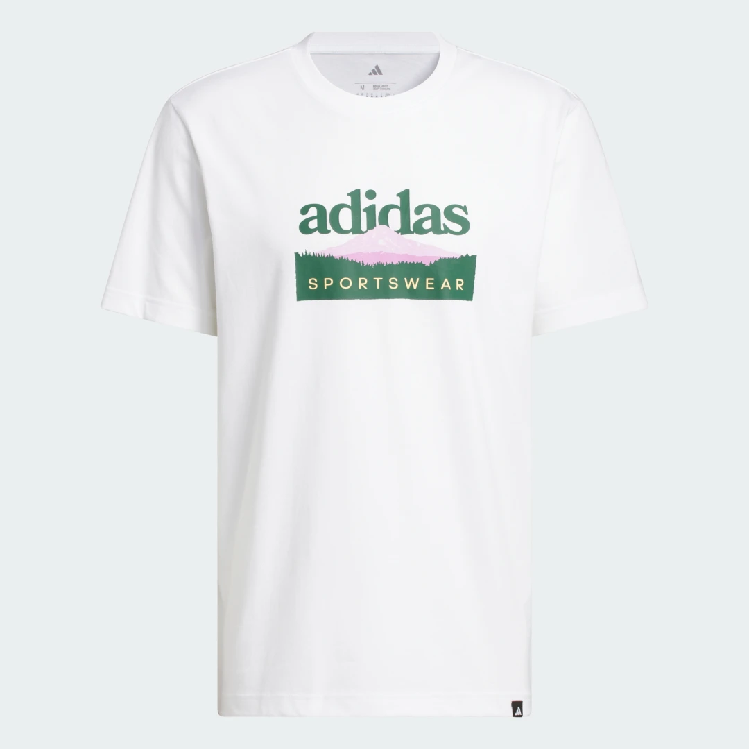 Thumbnail 3 de Adidas Sportsman Mountain Graphic T-Shirt – Camiseta blanca con motivo montaña