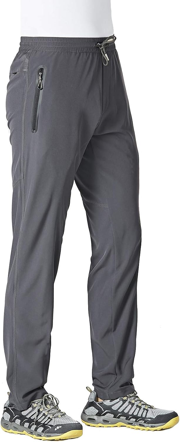 Detalle 2 de EKLENTSON men’s lightweight outdoor hiking trousers with quick-dry stretch and zip pockets