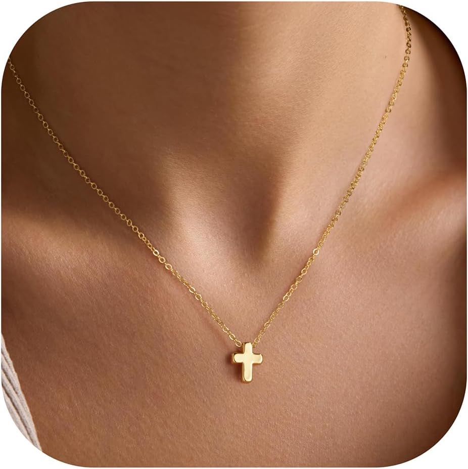 Thumbnail 6 de Turandoss Gold Kreuz Kette – Verstellbare Halskette aus Gold/Weißgold Vergoldung