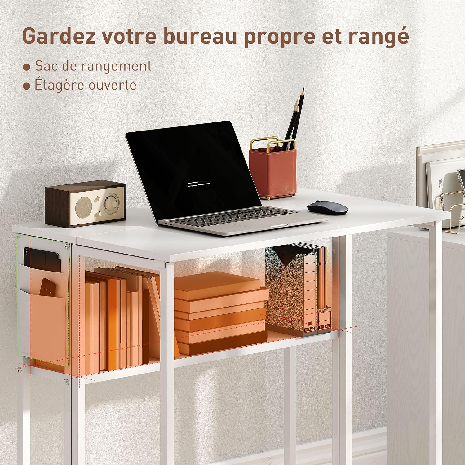 Detalle 1 de Bureau pliant 80 x 50 cm HOMCOM