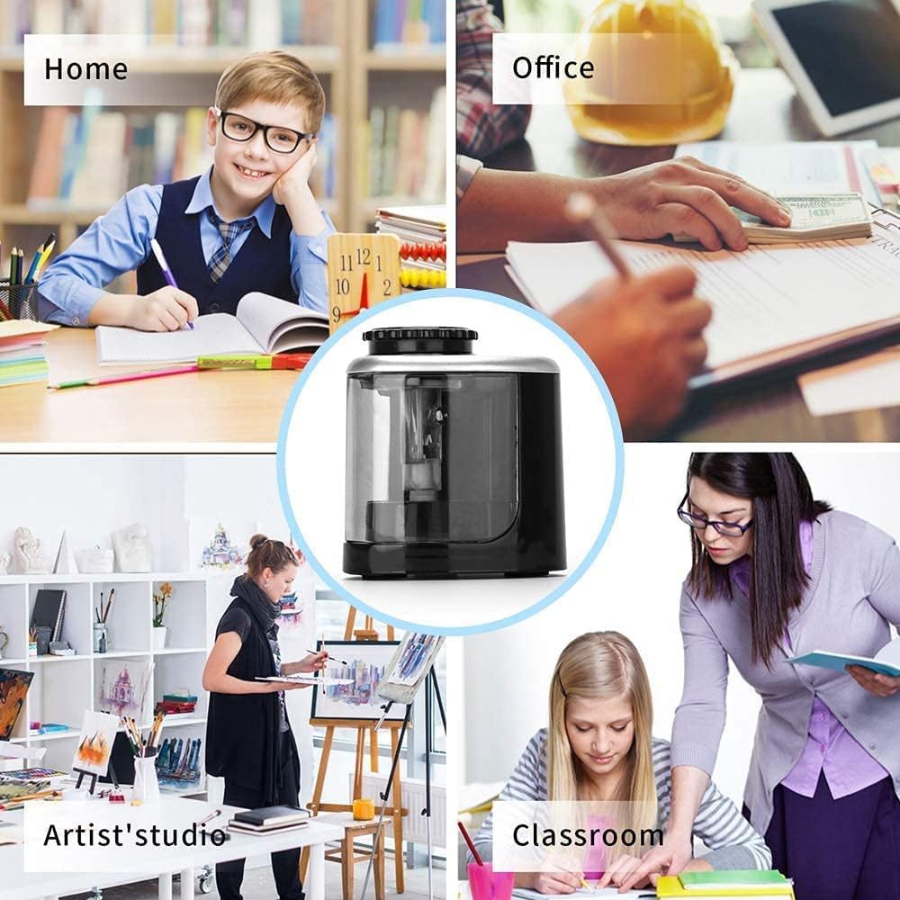 Detalle 2 de Aogwat Sharpeners-1 Electric Pencil Sharpener with Manual Mode, Black