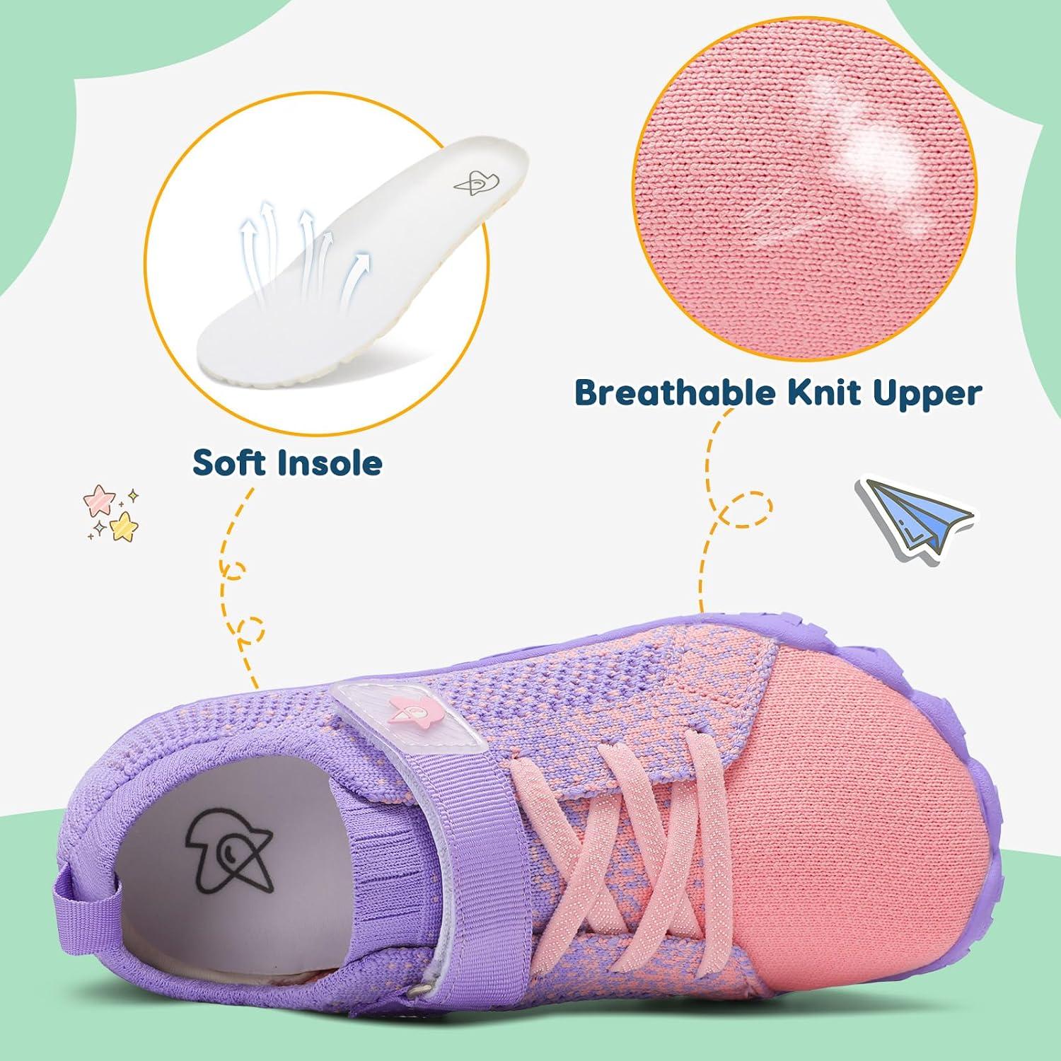 Detalle 2 de LeIsfIt Kids Barefoot Shoes with Wide Toe Box