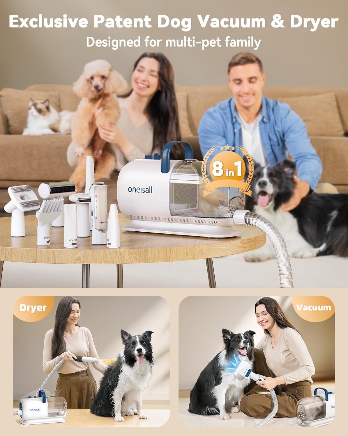 Detalle 2 de Oneisall Dog Grooming Vacuum Kit