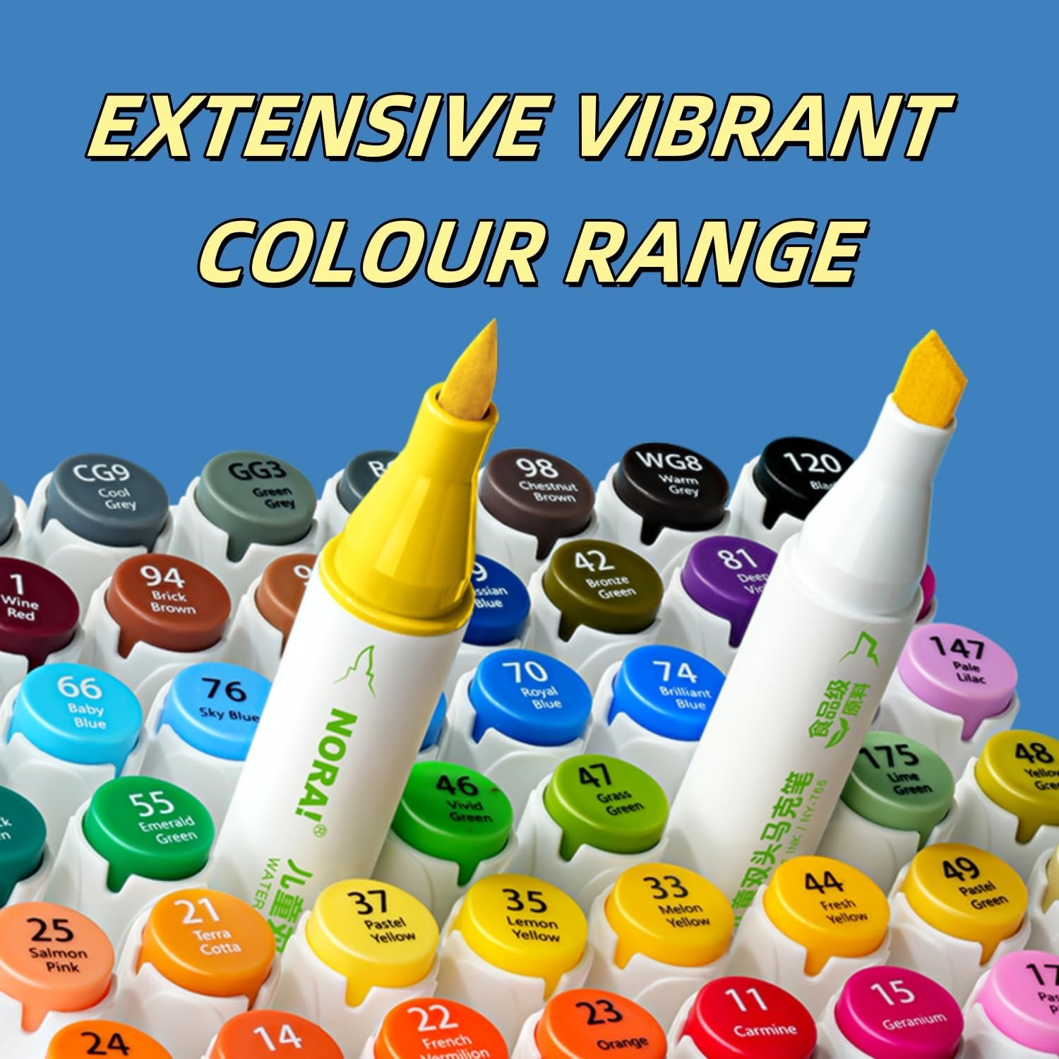Thumbnail 5 de SKYGLORY 48 Colours Washable Water-Based Ink Marker Set with Dual Tips