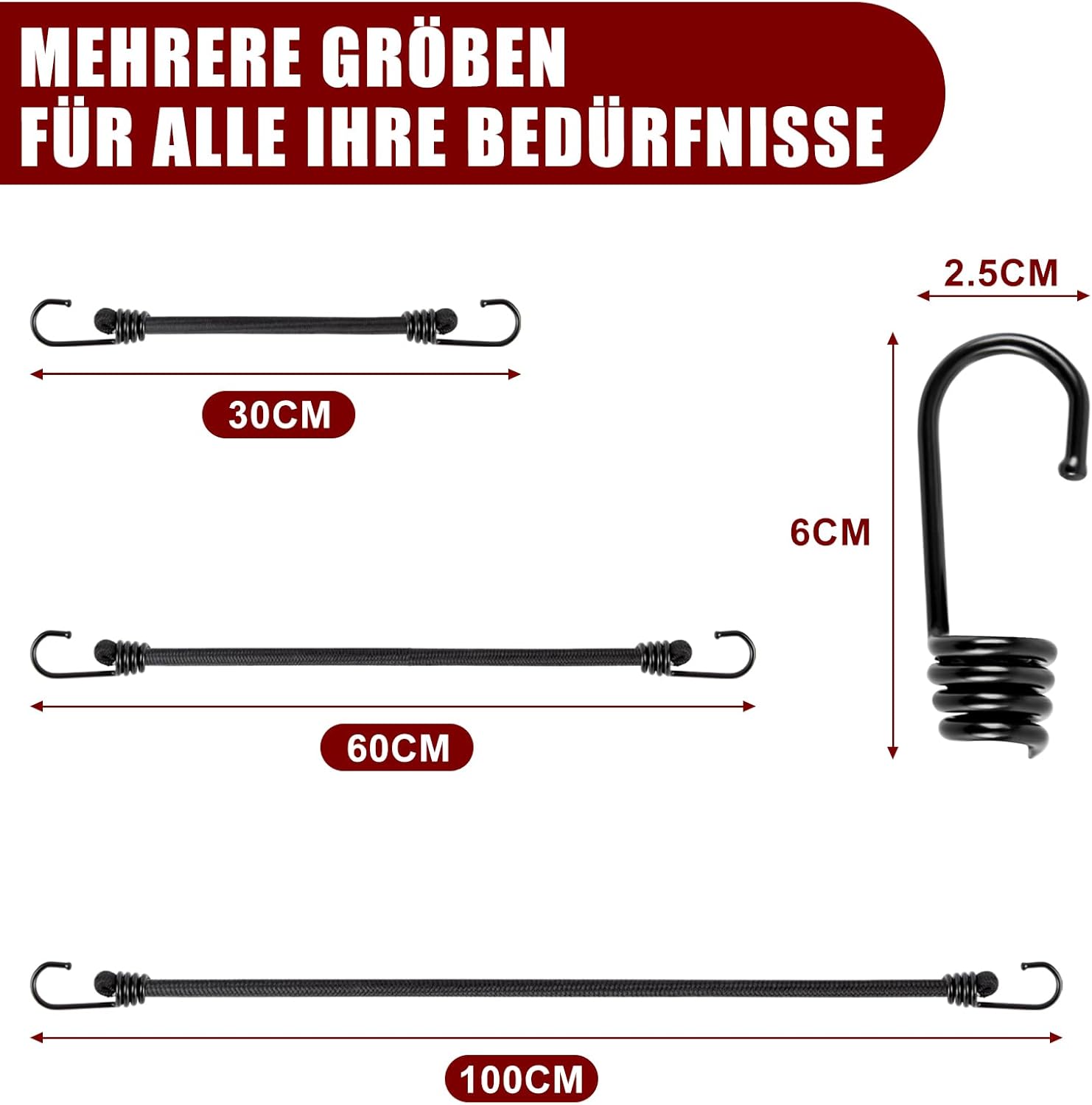 Thumbnail 1 de TaoTazon Spanngummi mit Haken 60 cm – Extra stark, vielseitig und zuverlässig