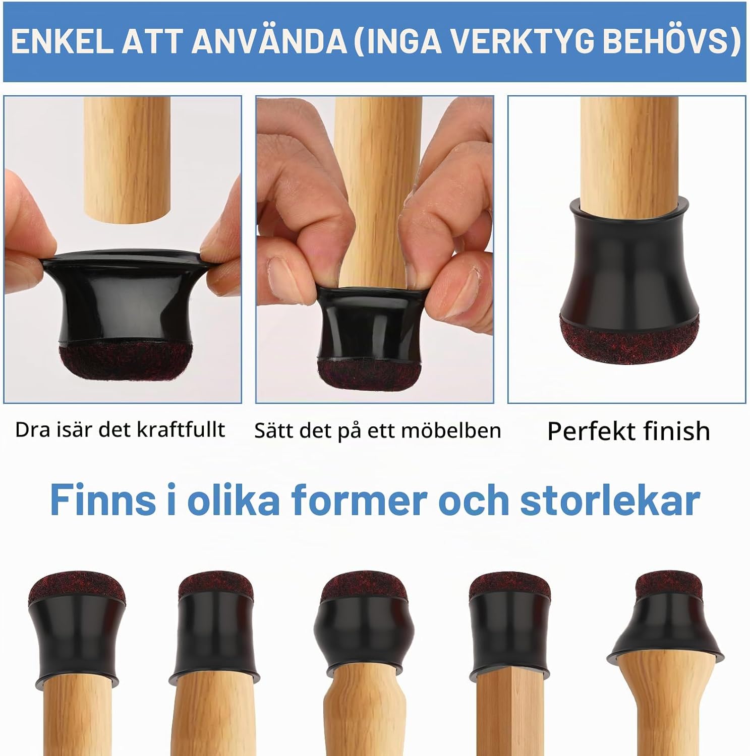 Detalle de Ouxayapl MZZYJD-24PCS stolbenskydd, 24-pack med filt för 14–20 mm