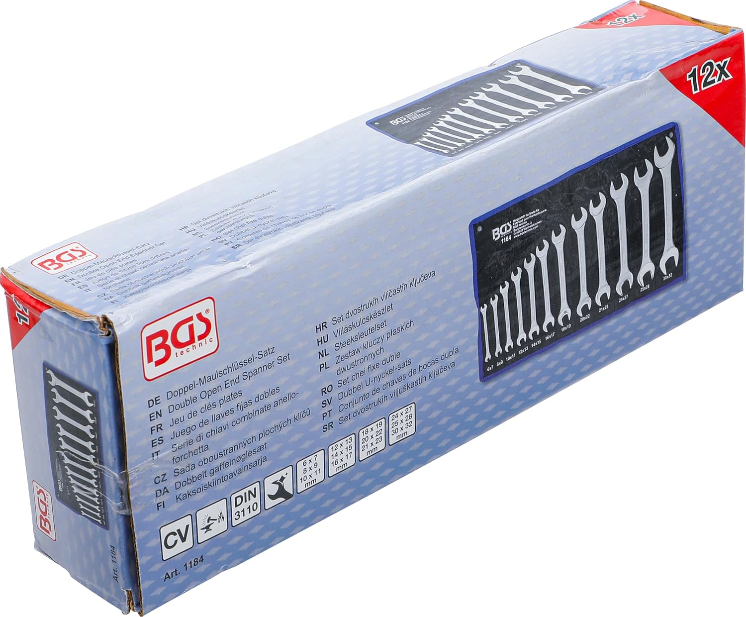Thumbnail 5 de BGS 1184 Double Open End Spanner Set, 12 Pieces, Chrome Vanadium Steel