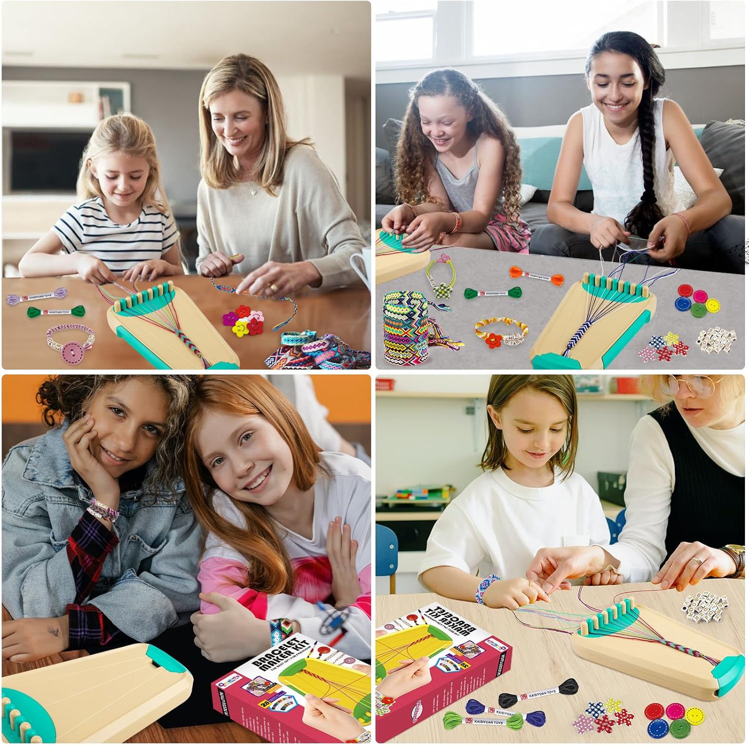 Thumbnail 1 de Friendship Bracelet Making Kit for Girls Ages 8-12 (28 Pre-Cut Threads & Letter Beads)