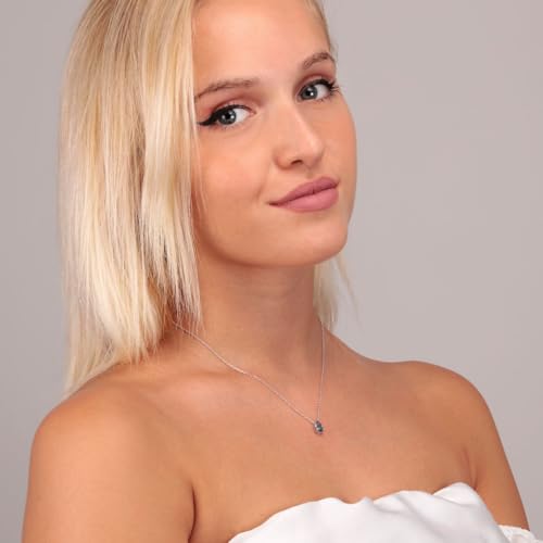 Detalle de Bluespirit Collana da donna Aurora: pendente a goccia in Argento 925 con zirconi