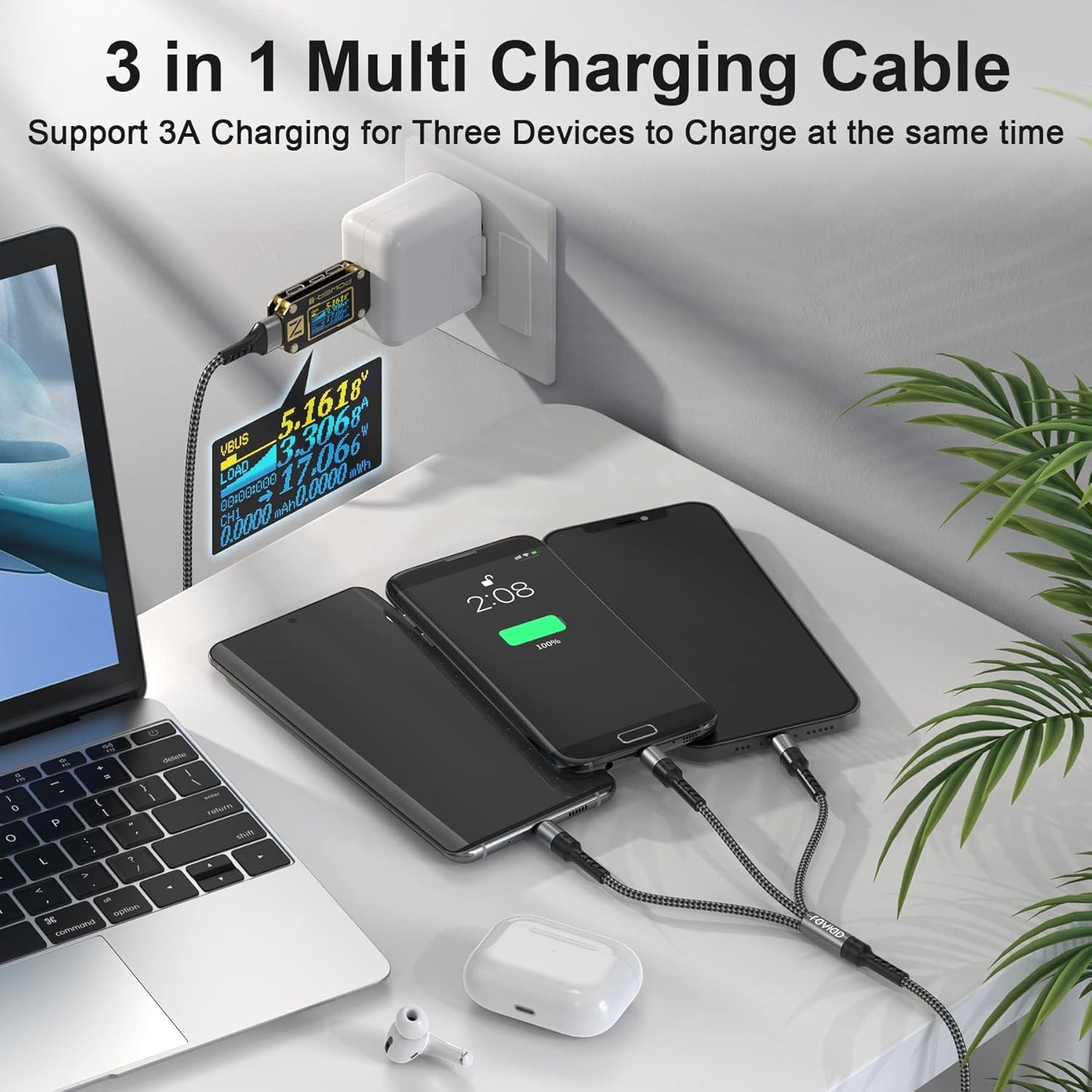 Thumbnail 3 de RAVIAD Multi Charger Cable 1.2M — 3‑in‑1 cables