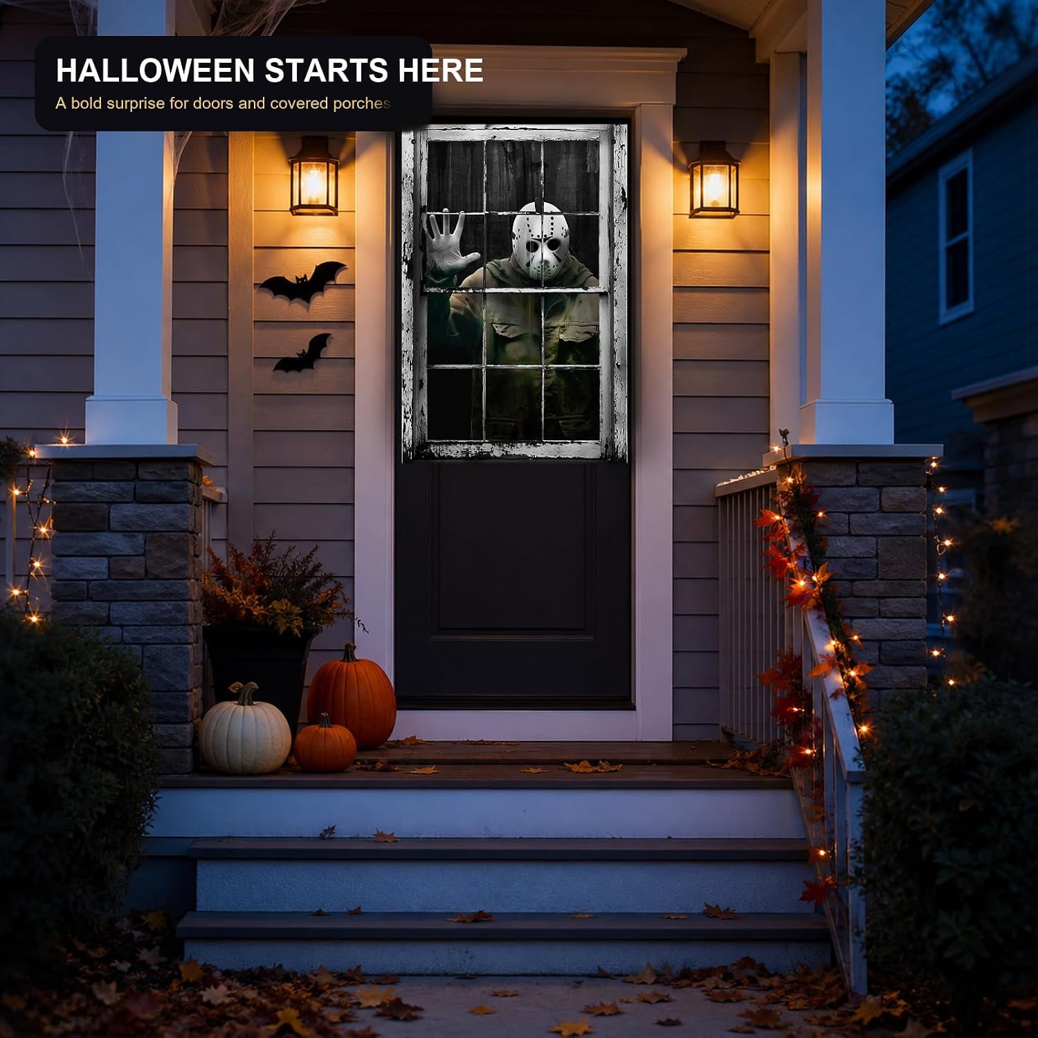 Detalle 2 de MCJC 1 Halloween Horror Curtain, Polyester Window Cover with Grommet