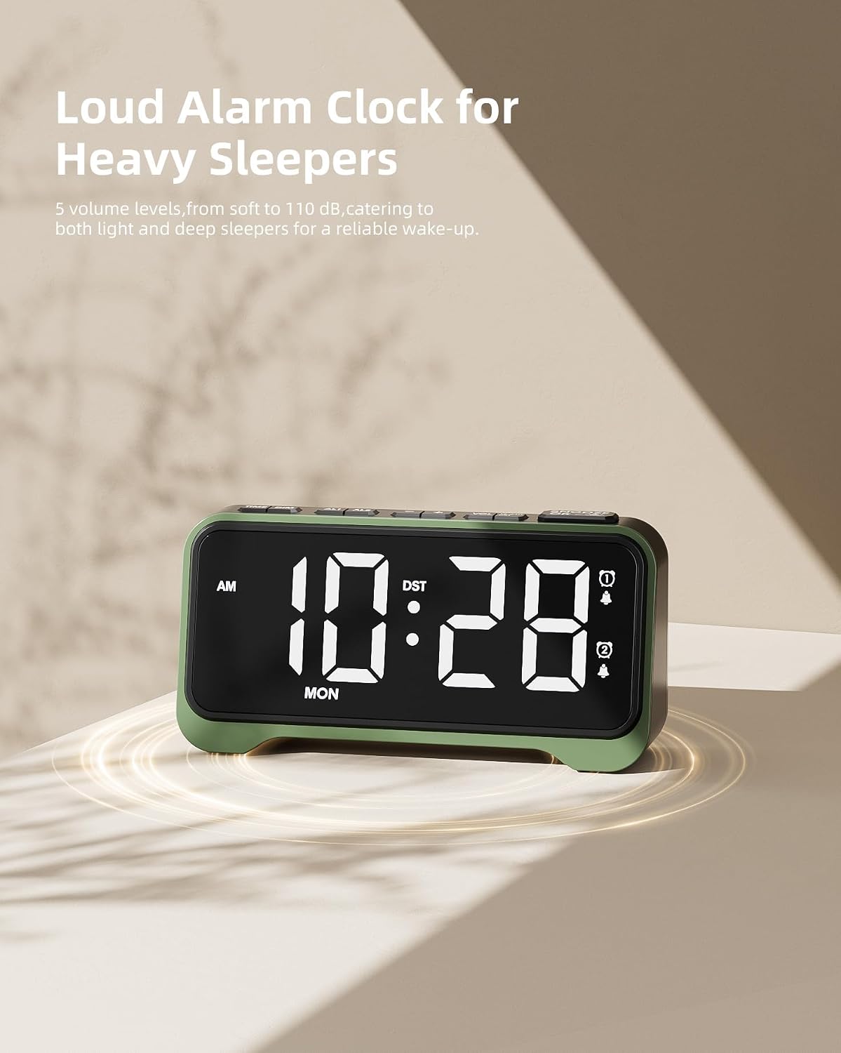 Detalle de ROCAM Alarm Clock Beside for Heavy Sleepers & Teens