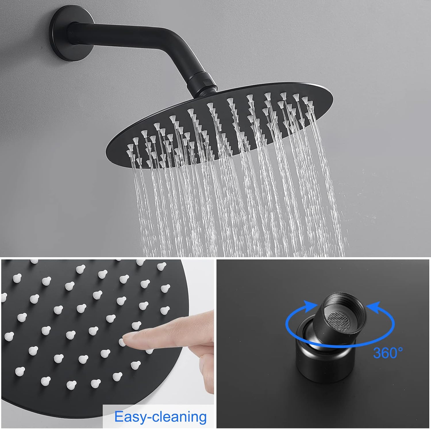 Detalle de POPFLY Shower Faucet Set, 8-inch Rain Showerhead