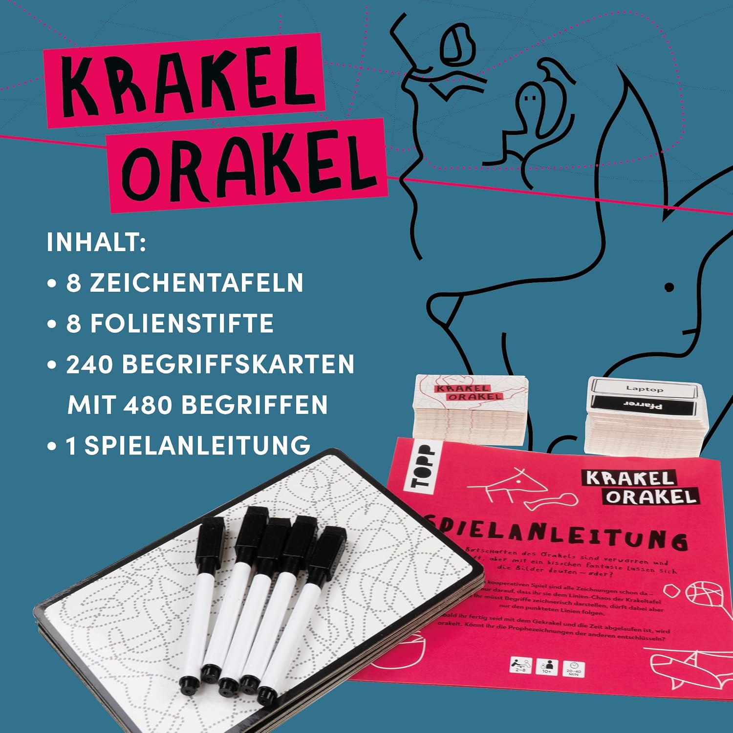 Detalle 2 de TOPP Krakel-Orakel – Das Zeichenspiel für alle, die Nicht zeichnen können