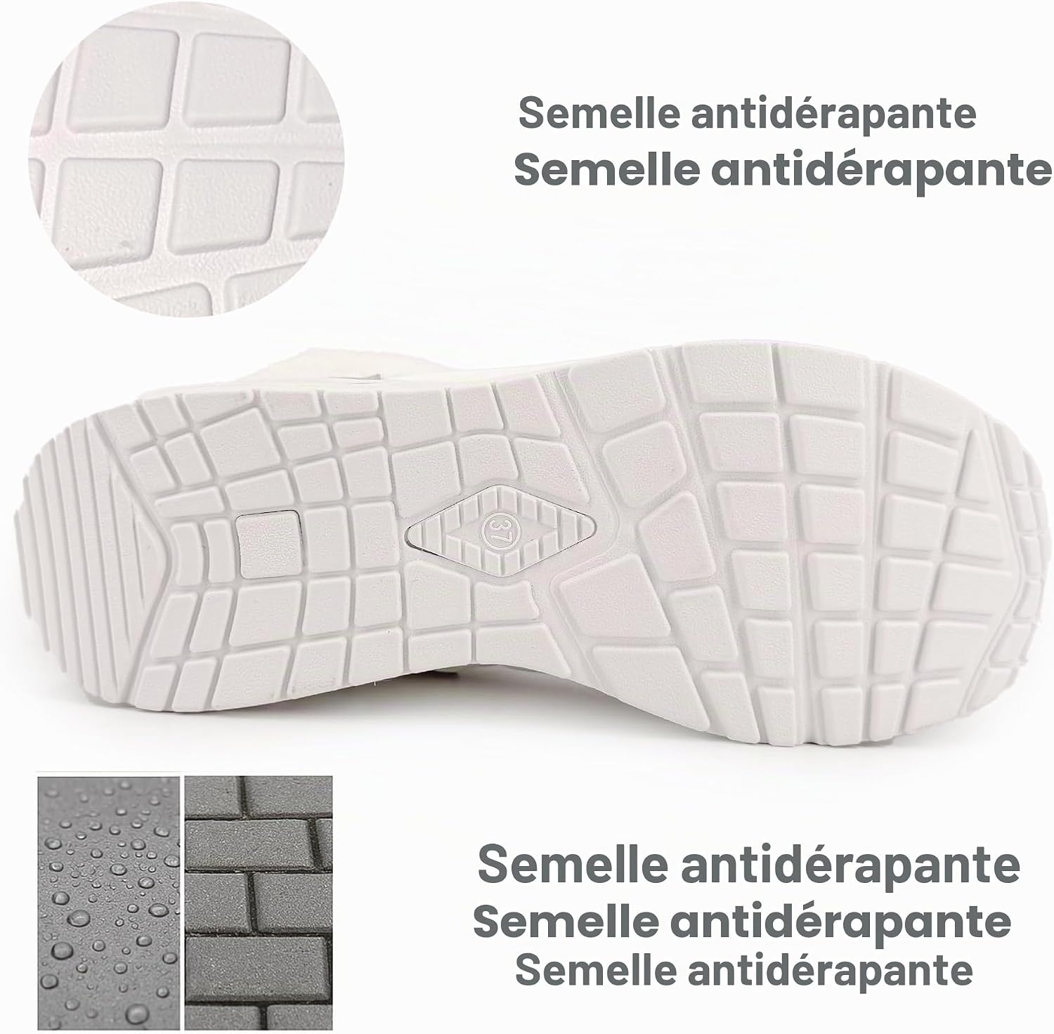 Detalle de JOMIX winterlaarzen voor dames met imitatiebont, sleehak en ritssluiting