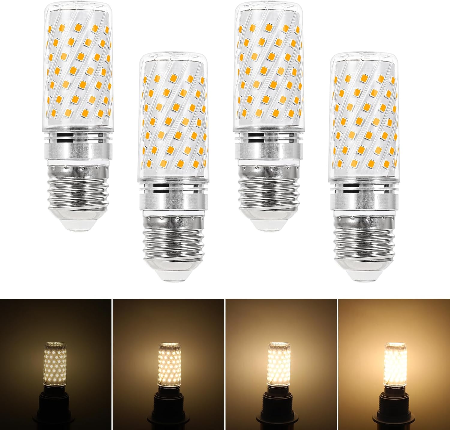 Imagen de I-SHUNFA E27-94LED E27-ledmaïslamp, dimbaar, warmwit 3.000 K, 10 W, set van 4 en OfertitasTOP
